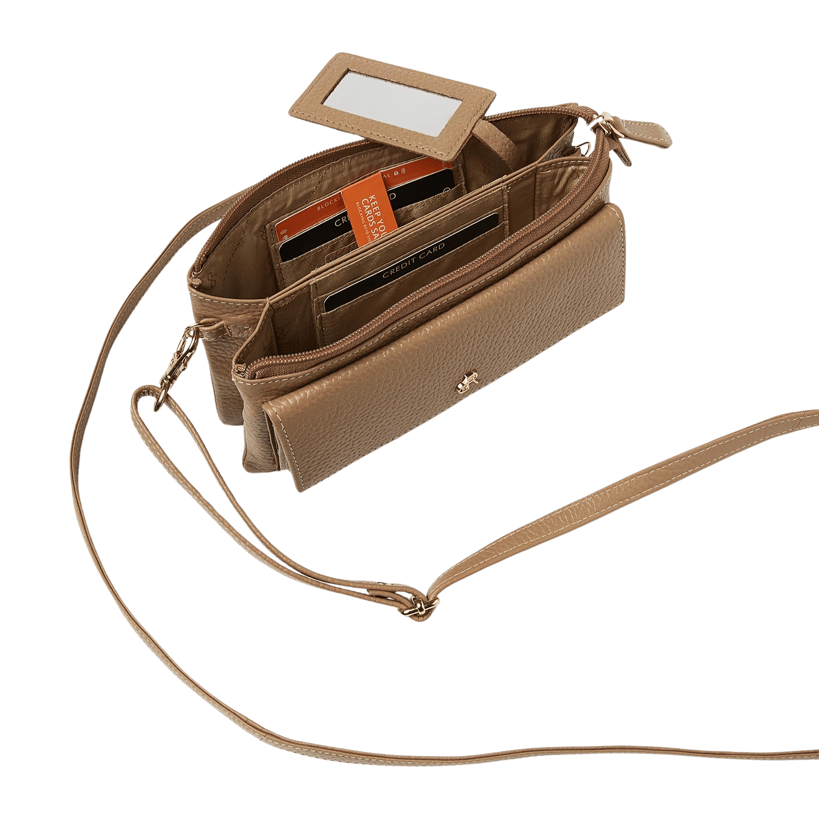 Schoudertas voor dames, multifunctioneel, met rits en opbergvakken