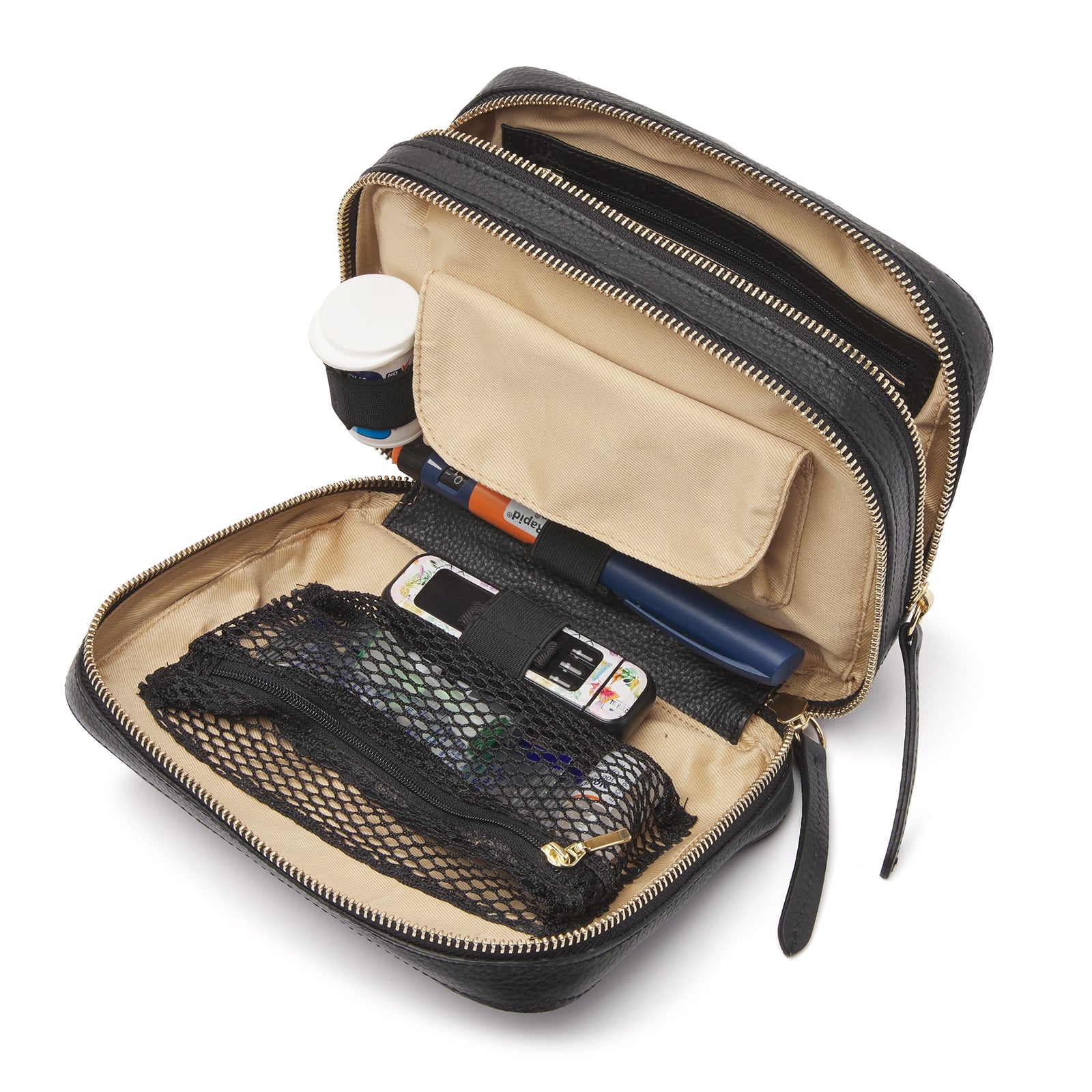 Diabetes schoudertas Alice met organiser vakken