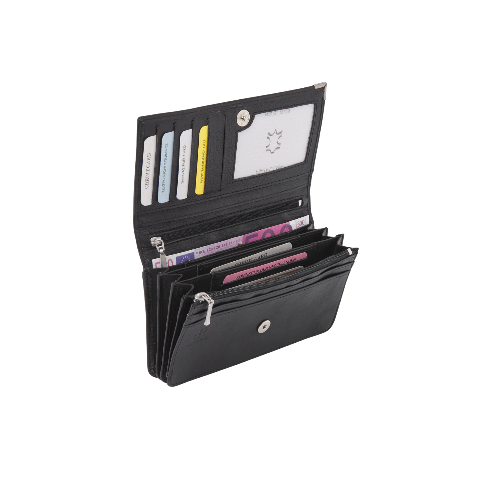 Spacious Women's Wallet with RFID Protection and Flap Function