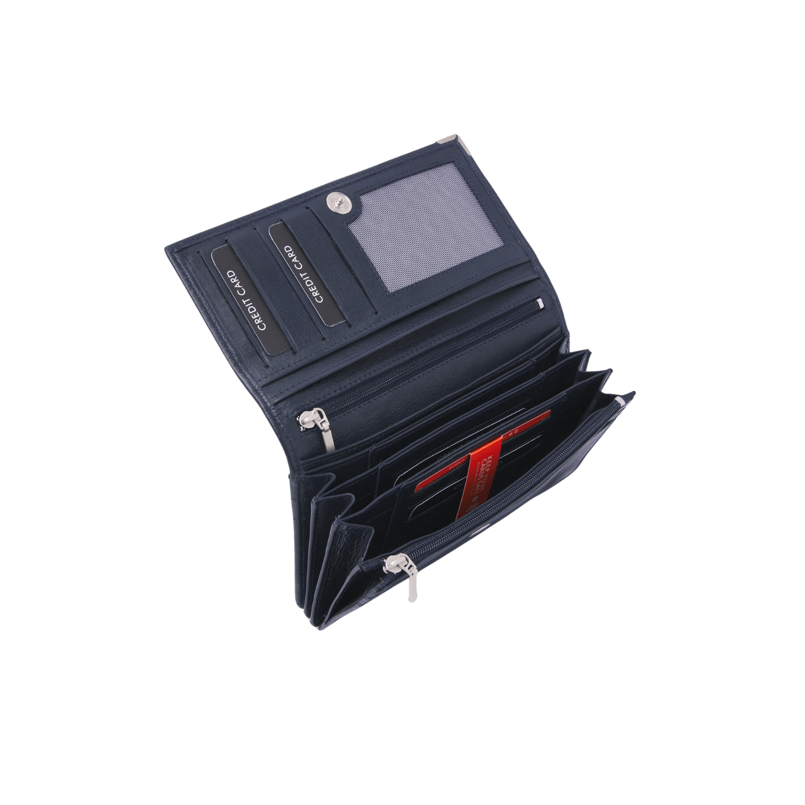 Ruime Damesportemonnee met RFID Bescherming en Overslagfunctie