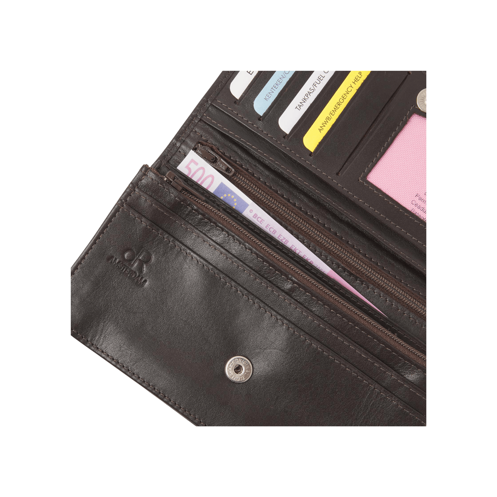 Ruime Damesportemonnee met RFID Bescherming en Overslagfunctie