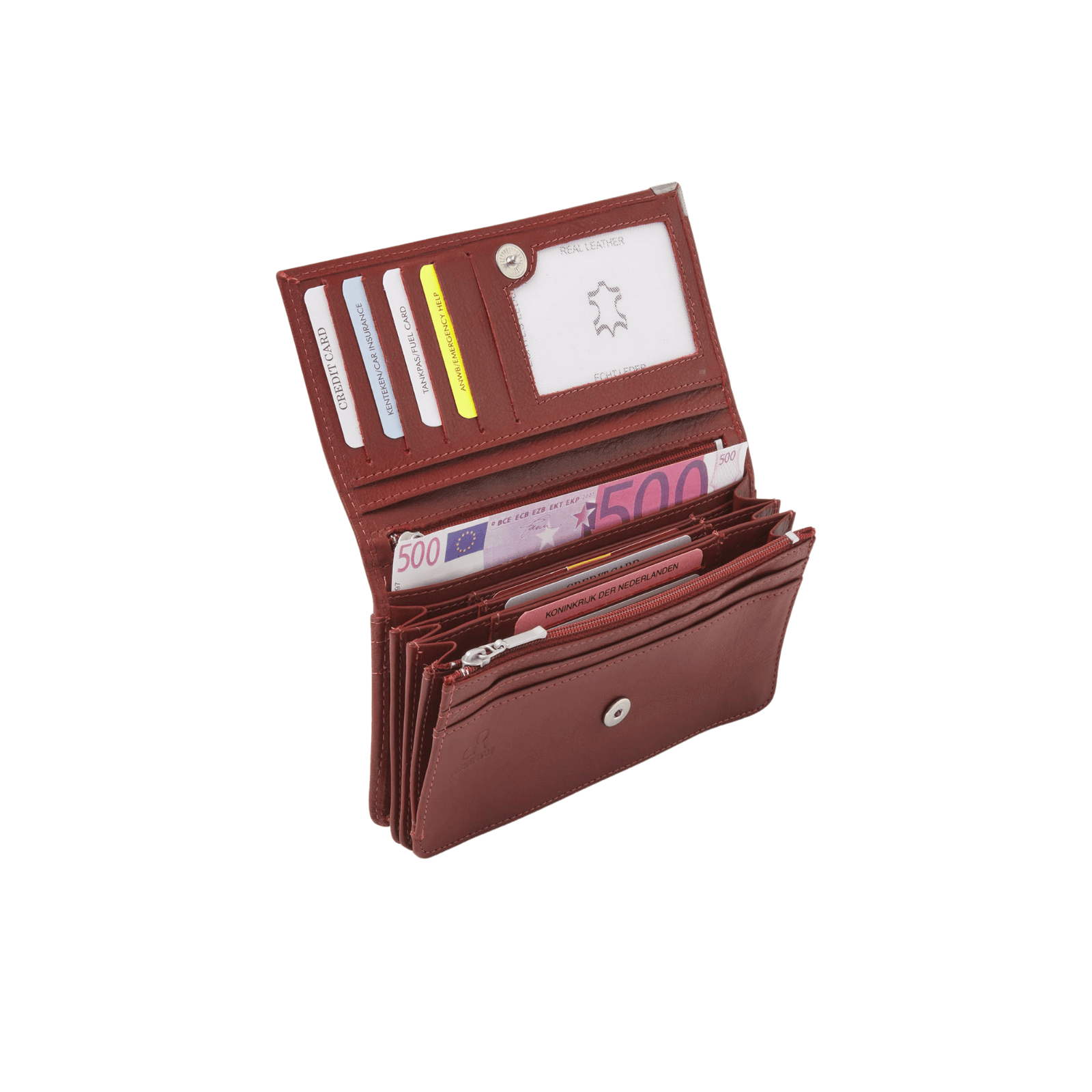 Ruime Damesportemonnee met RFID Bescherming en Overslagfunctie