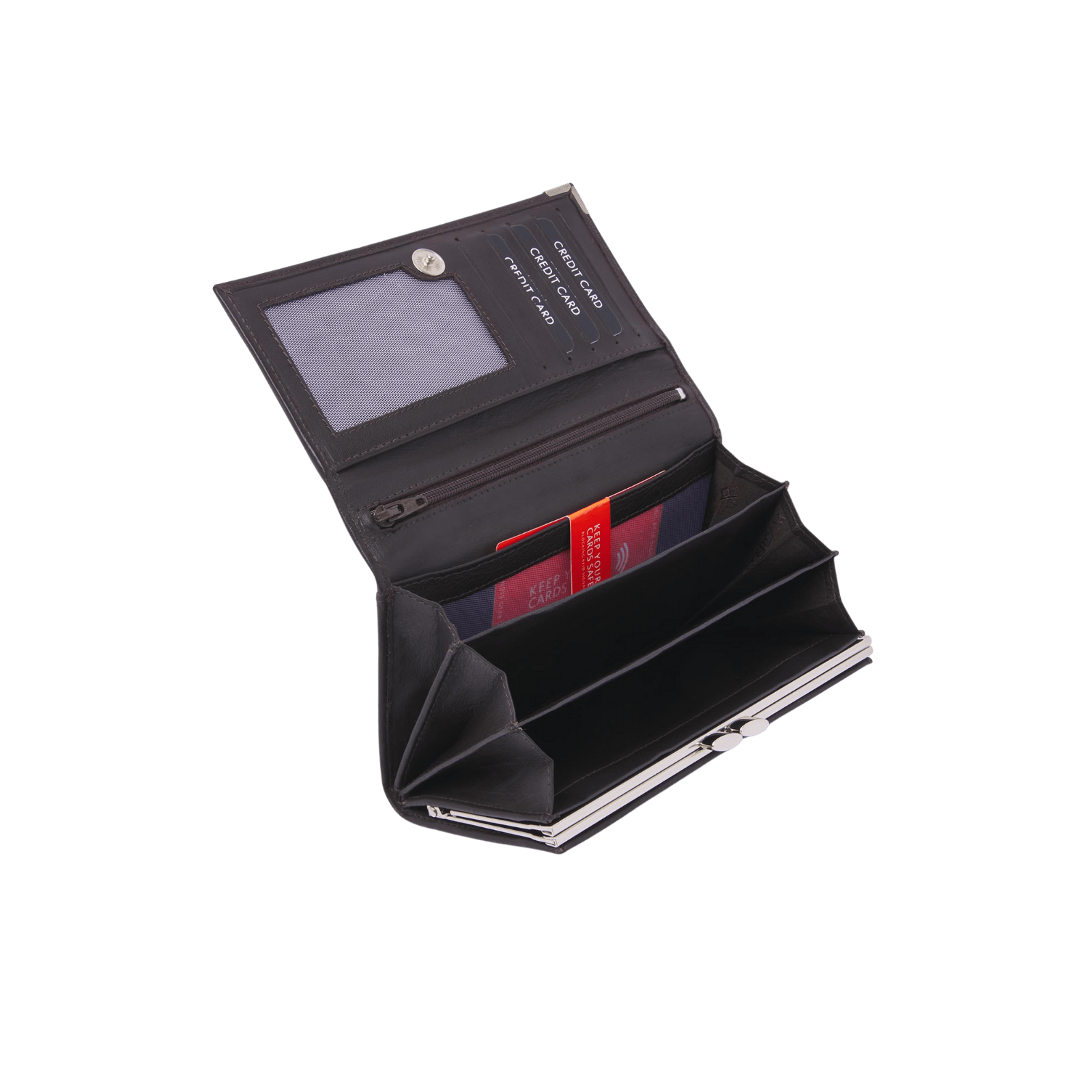 Damesportemonnee voor pasjes, briefgeld en RFID bescherming