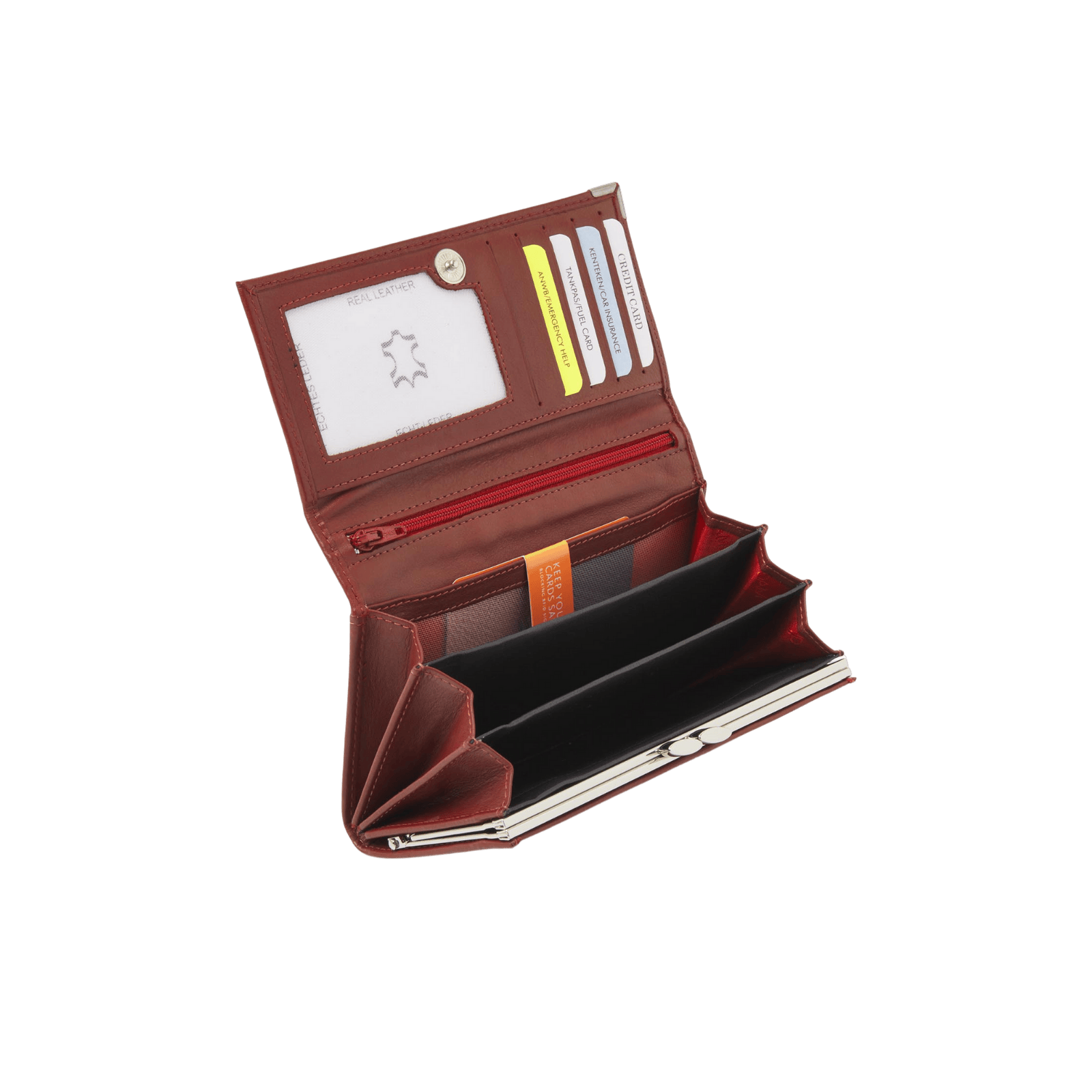 Damesportemonnee voor pasjes, briefgeld en RFID bescherming