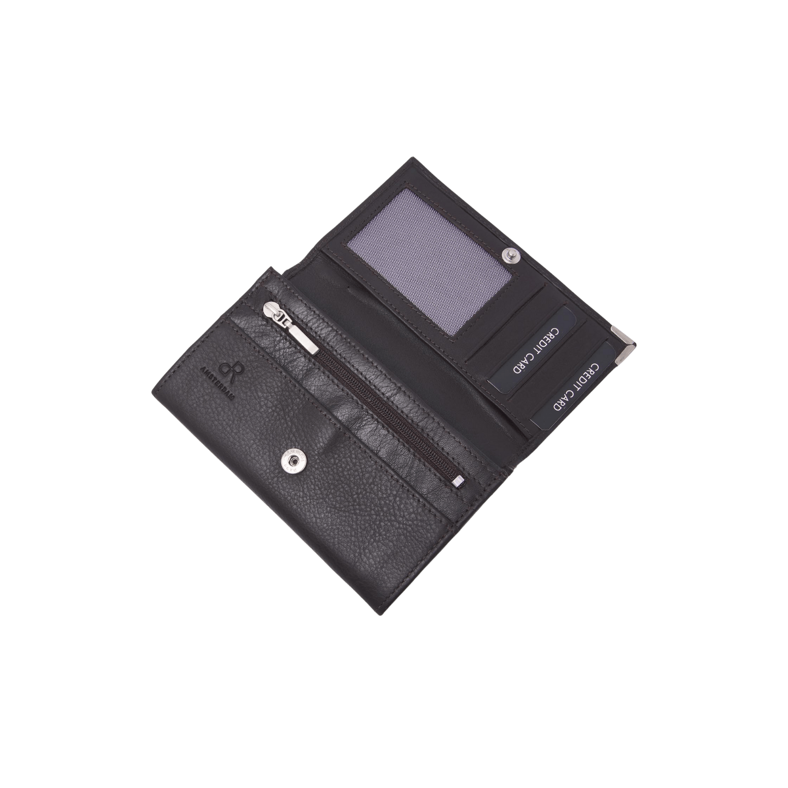 Damesportemonnee met RFID bescherming, overslag en 15 opbergvakjes