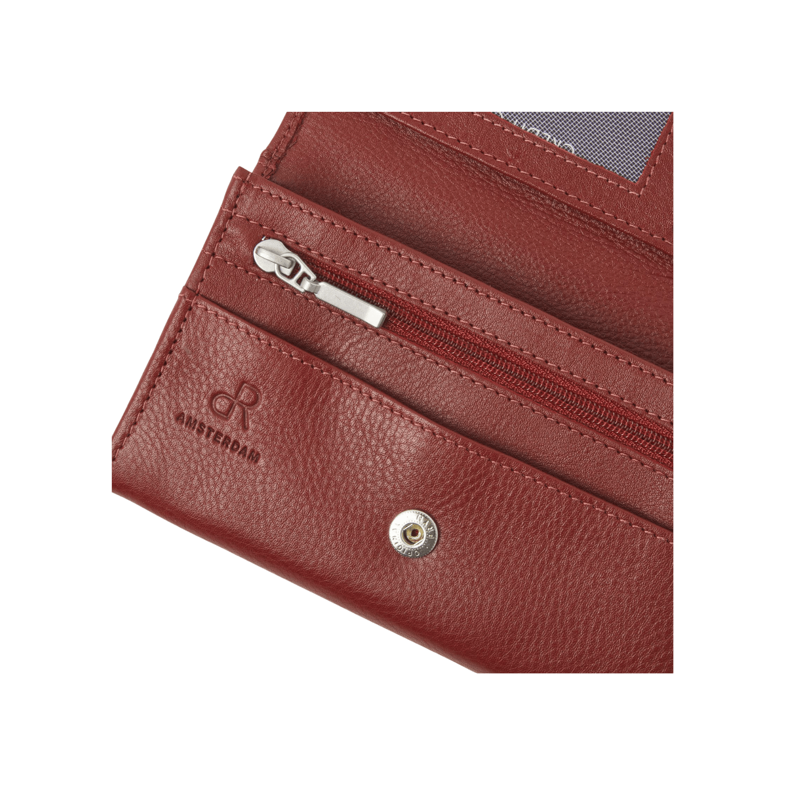 Damesportemonnee met RFID bescherming, overslag en 15 opbergvakjes