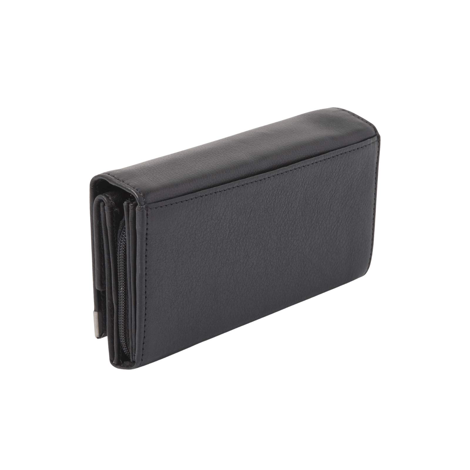 Damesportemonnee met rits, overslag en 7 pasjesvakken, leer