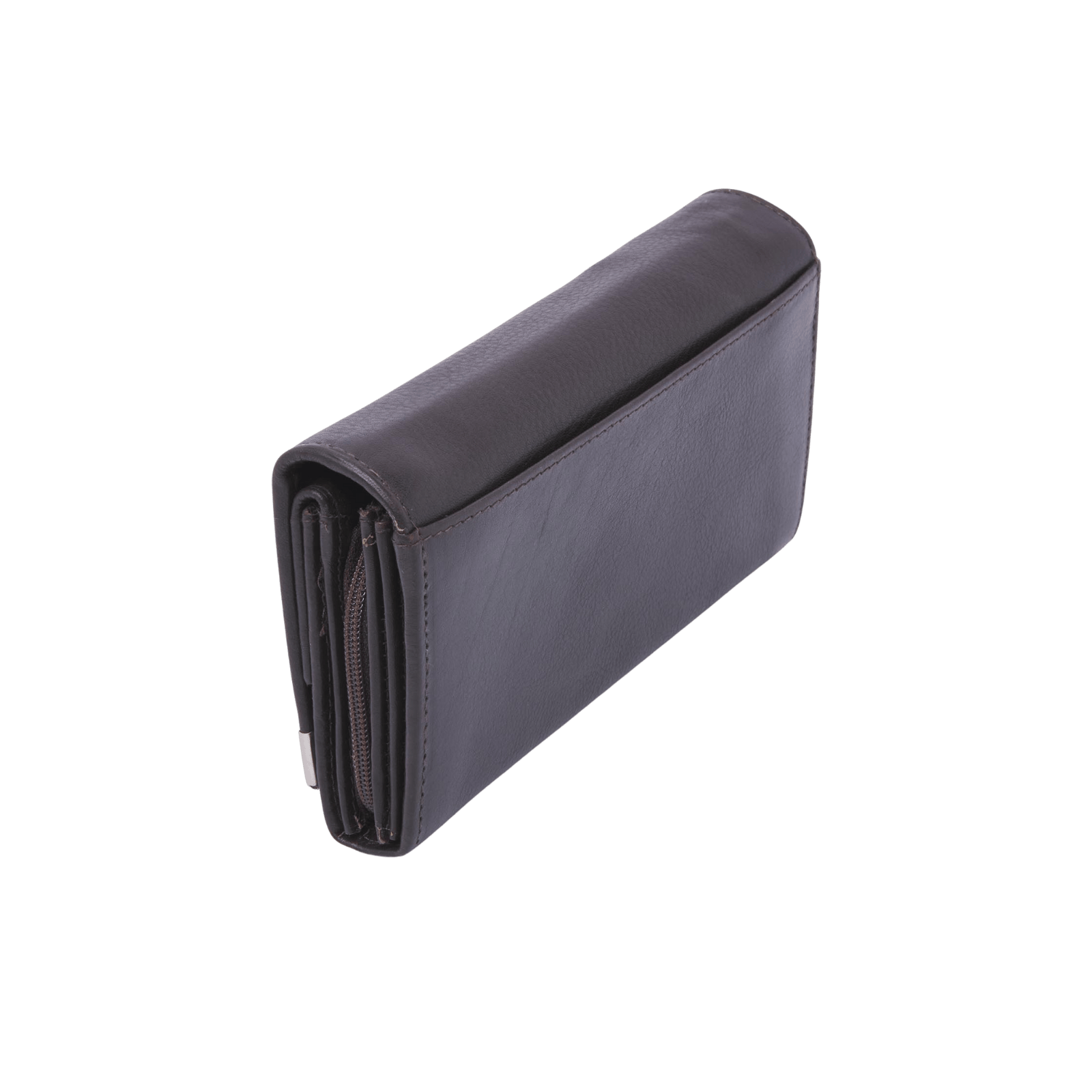 Damesportemonnee met rits, overslag en 7 pasjesvakken, leer