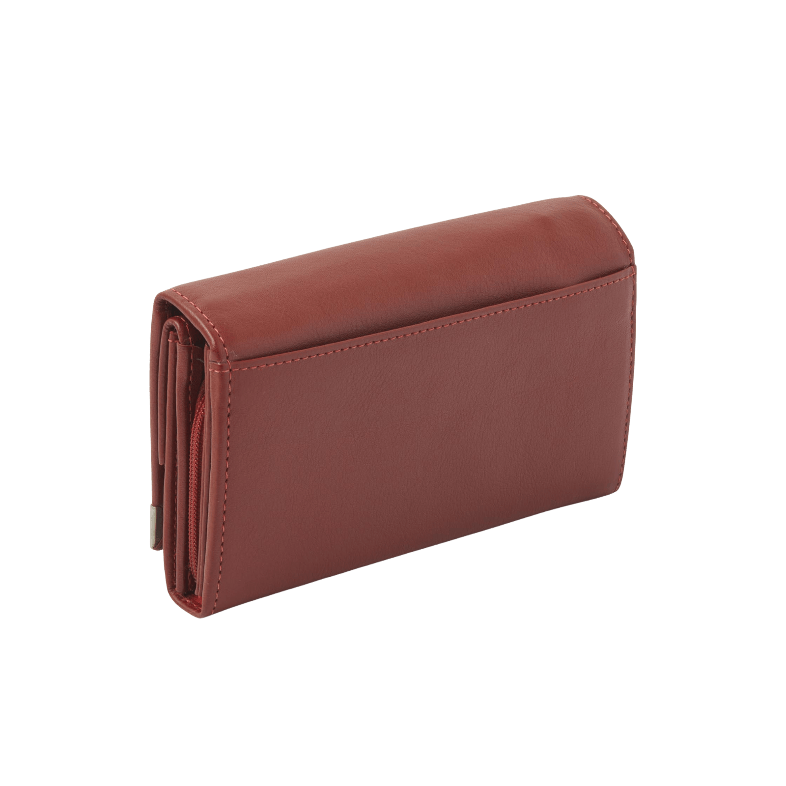 Damesportemonnee met rits, overslag en 7 pasjesvakken, leer