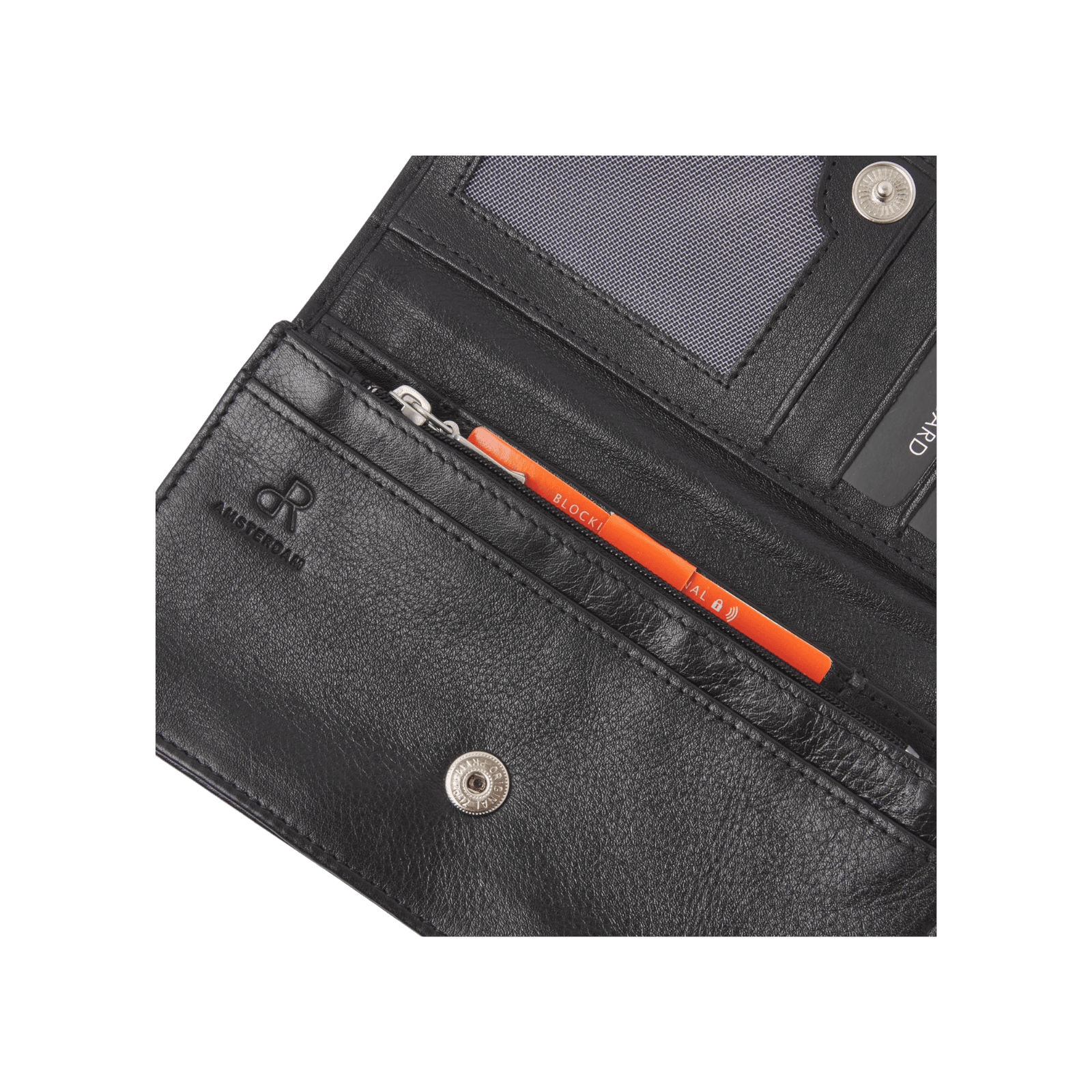 Damesportemonnee met rits, 12 pasjesvakken en RFID bescherming