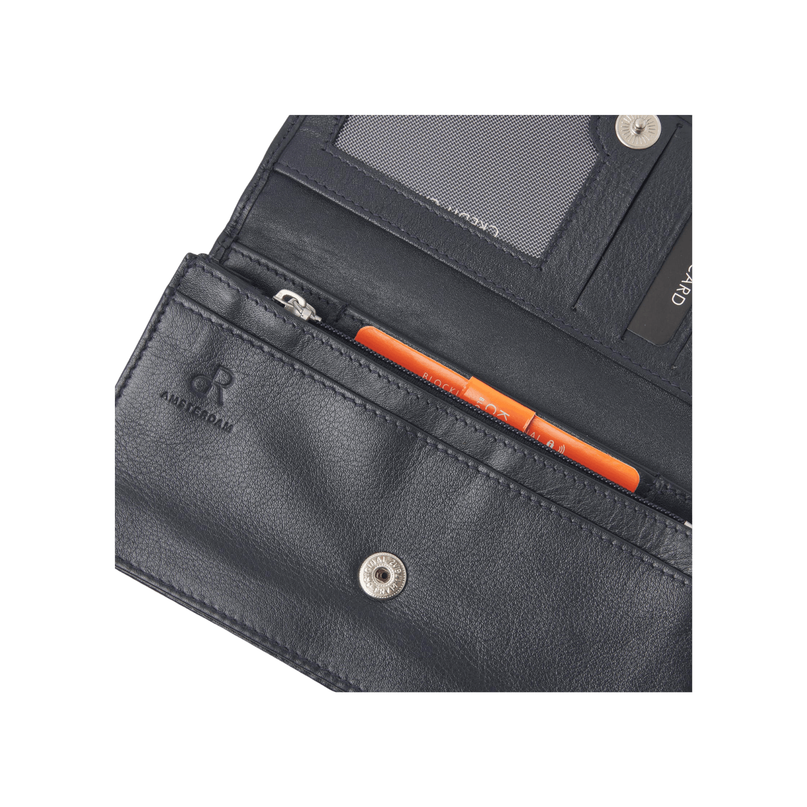 Damesportemonnee met rits, 12 pasjesvakken en RFID bescherming