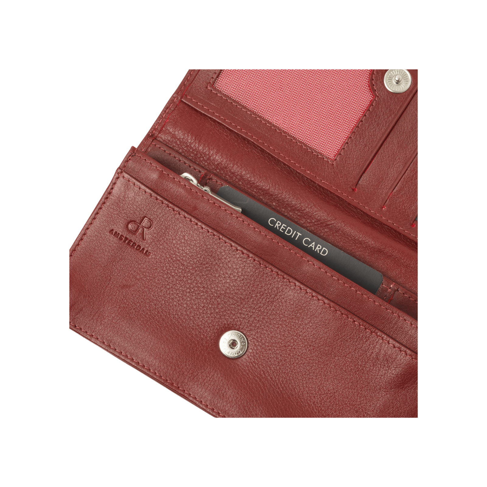 Damesportemonnee met rits, 12 pasjesvakken en RFID bescherming