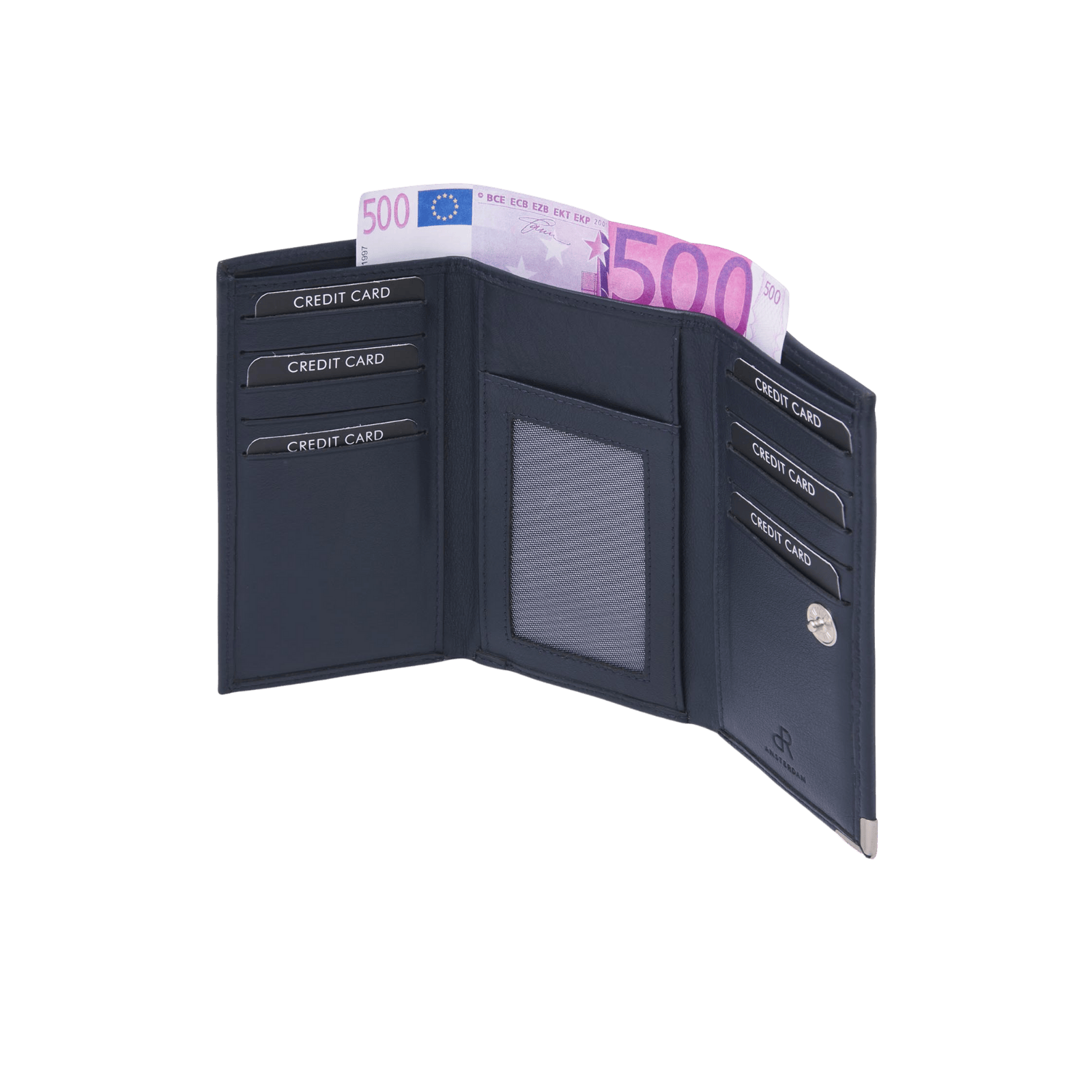 Klassieke Damesportemonnee voor 13 Pasjes, Munt- en Briefgeldvakken