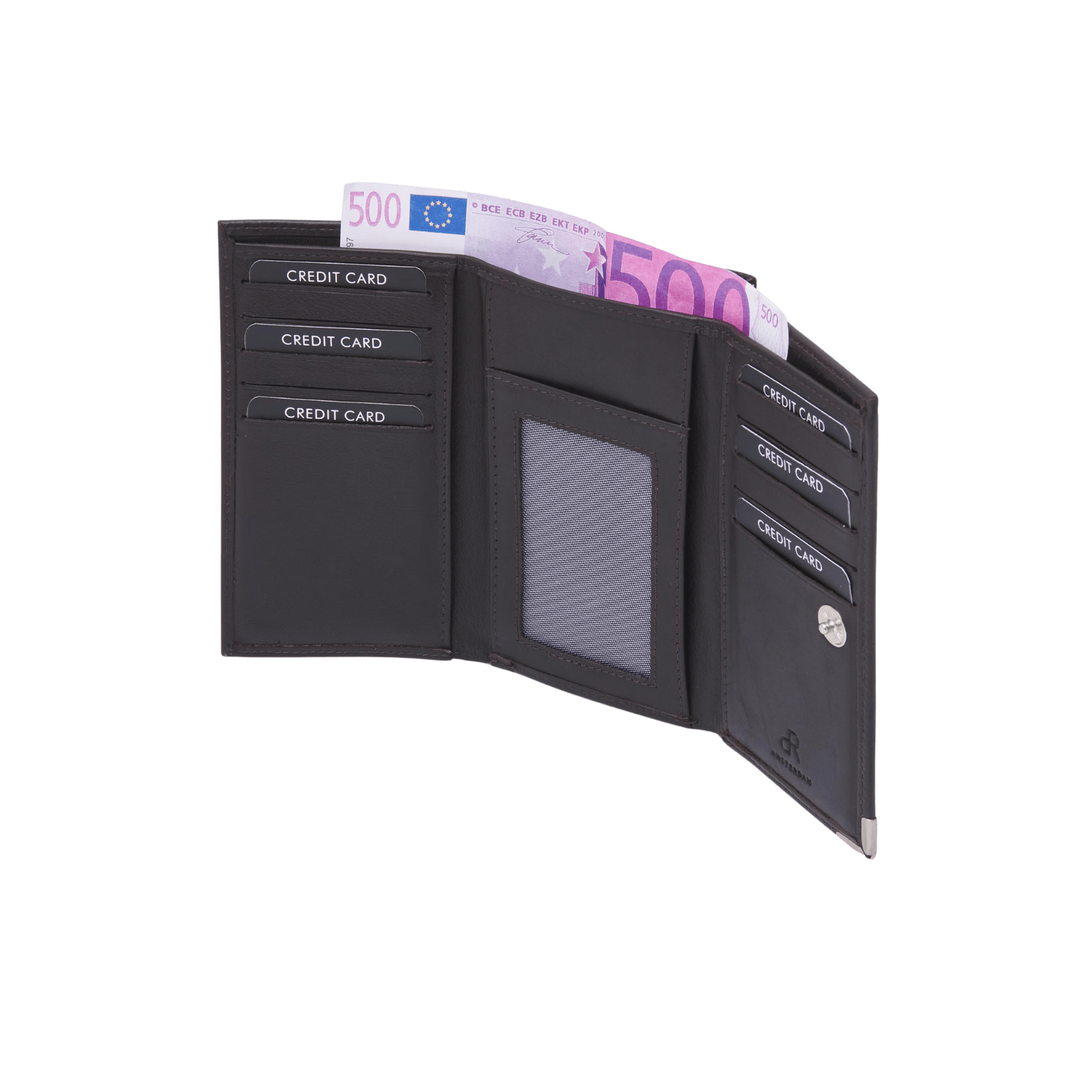 Klassieke Damesportemonnee voor 13 Pasjes, Munt- en Briefgeldvakken