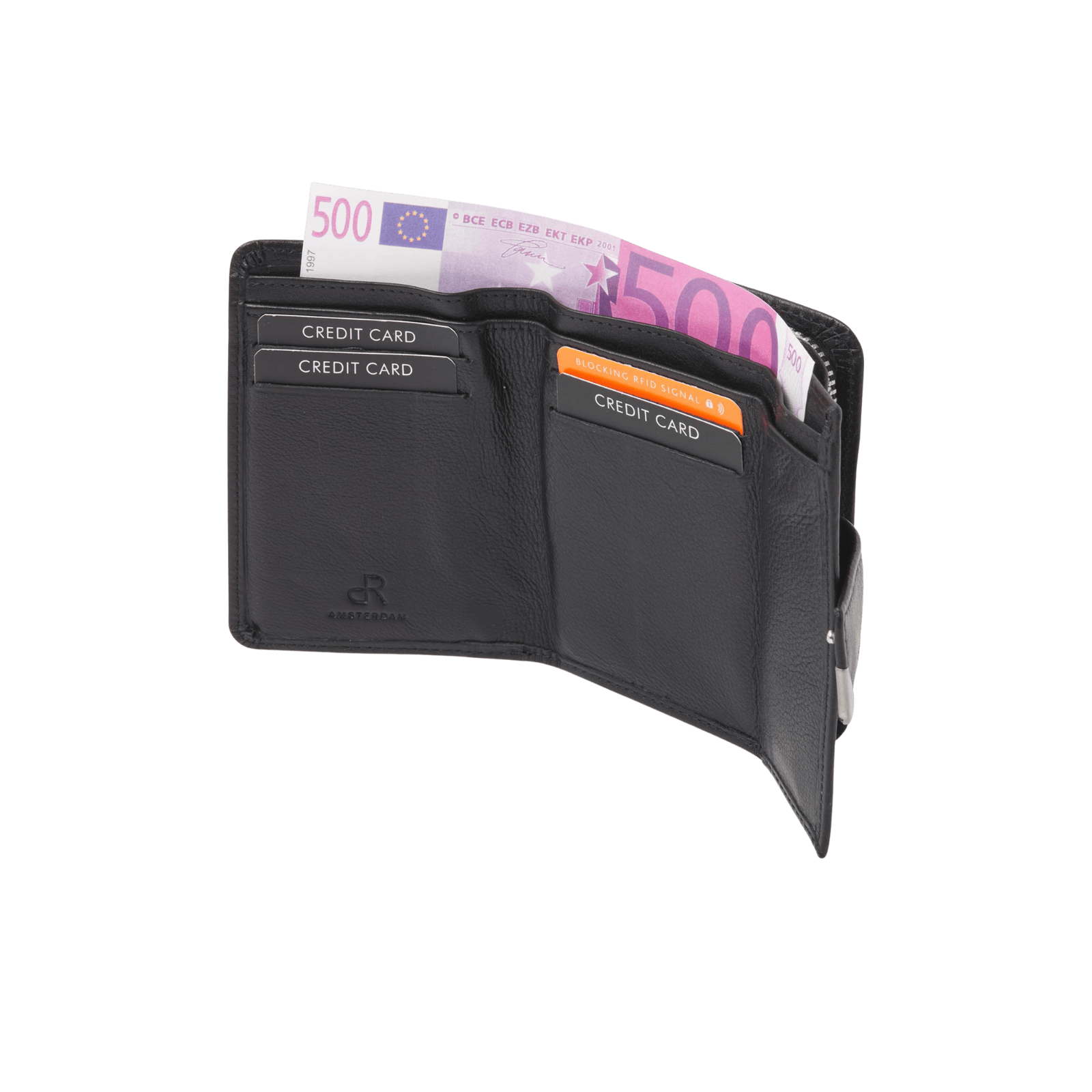 Men's wallet with zipper closure, RFID protection, the perfect gift for men.