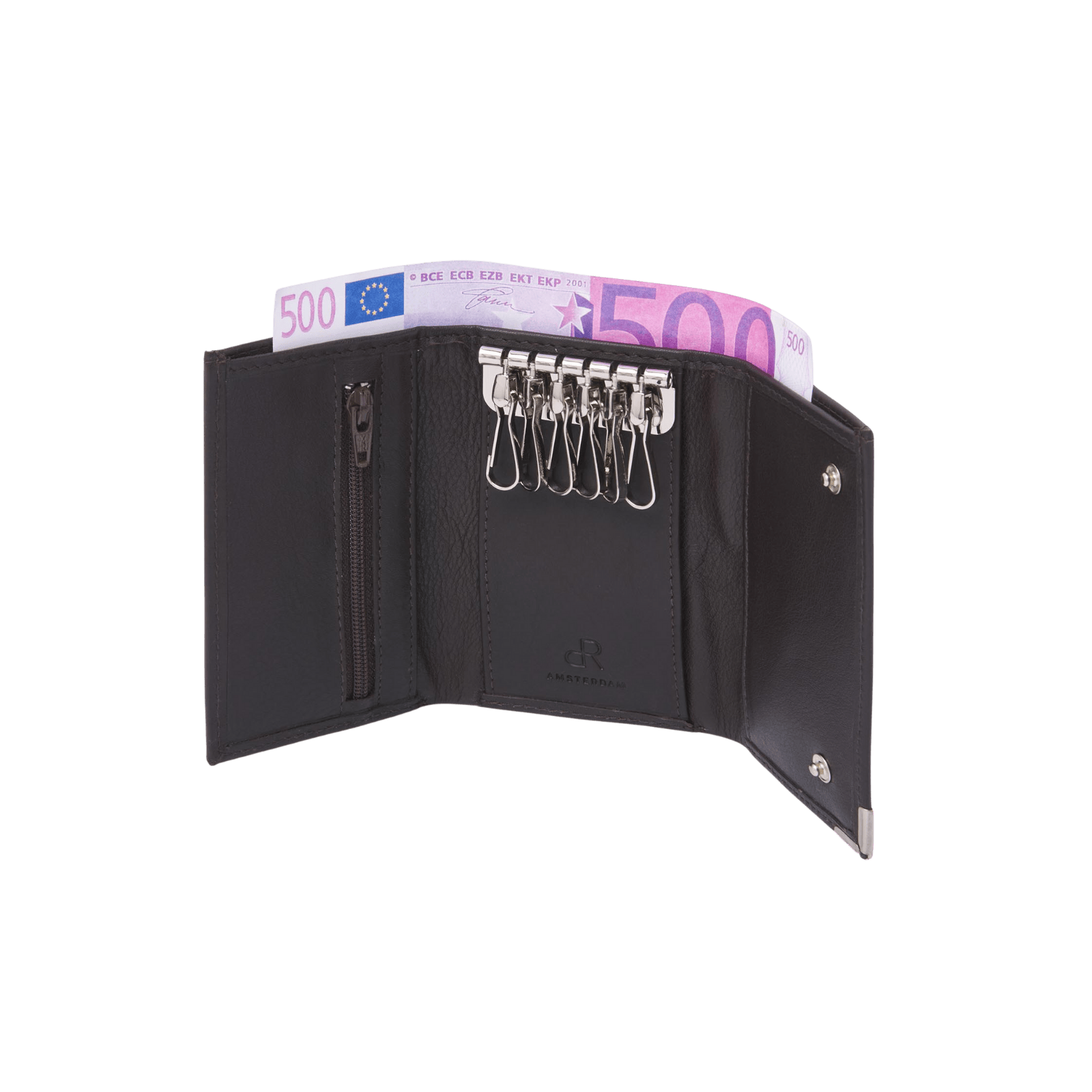 Sleutel-etui voor sleutels, muntgeld en persoonlijke items met rits