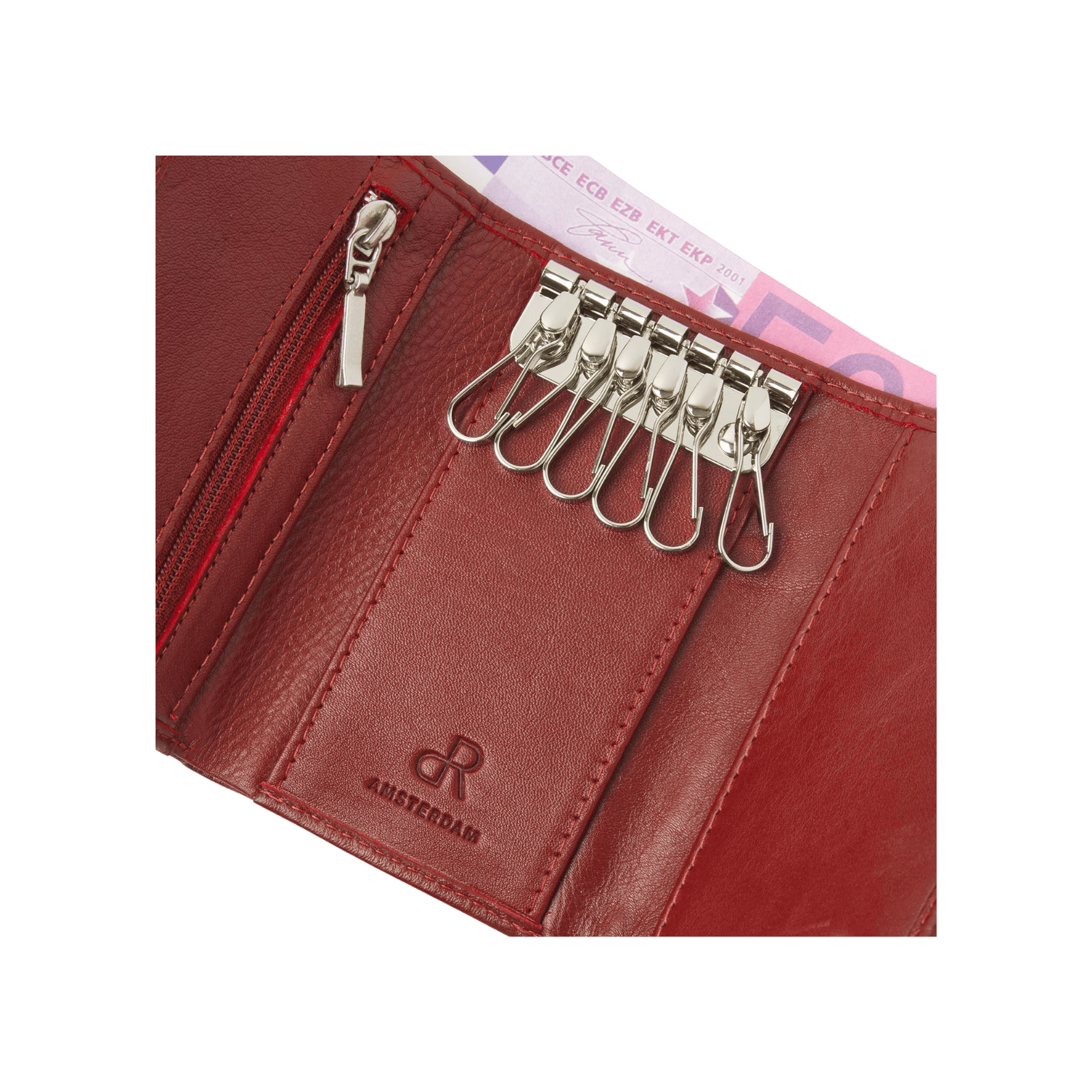 Sleutel-etui voor sleutels, muntgeld en persoonlijke items met rits