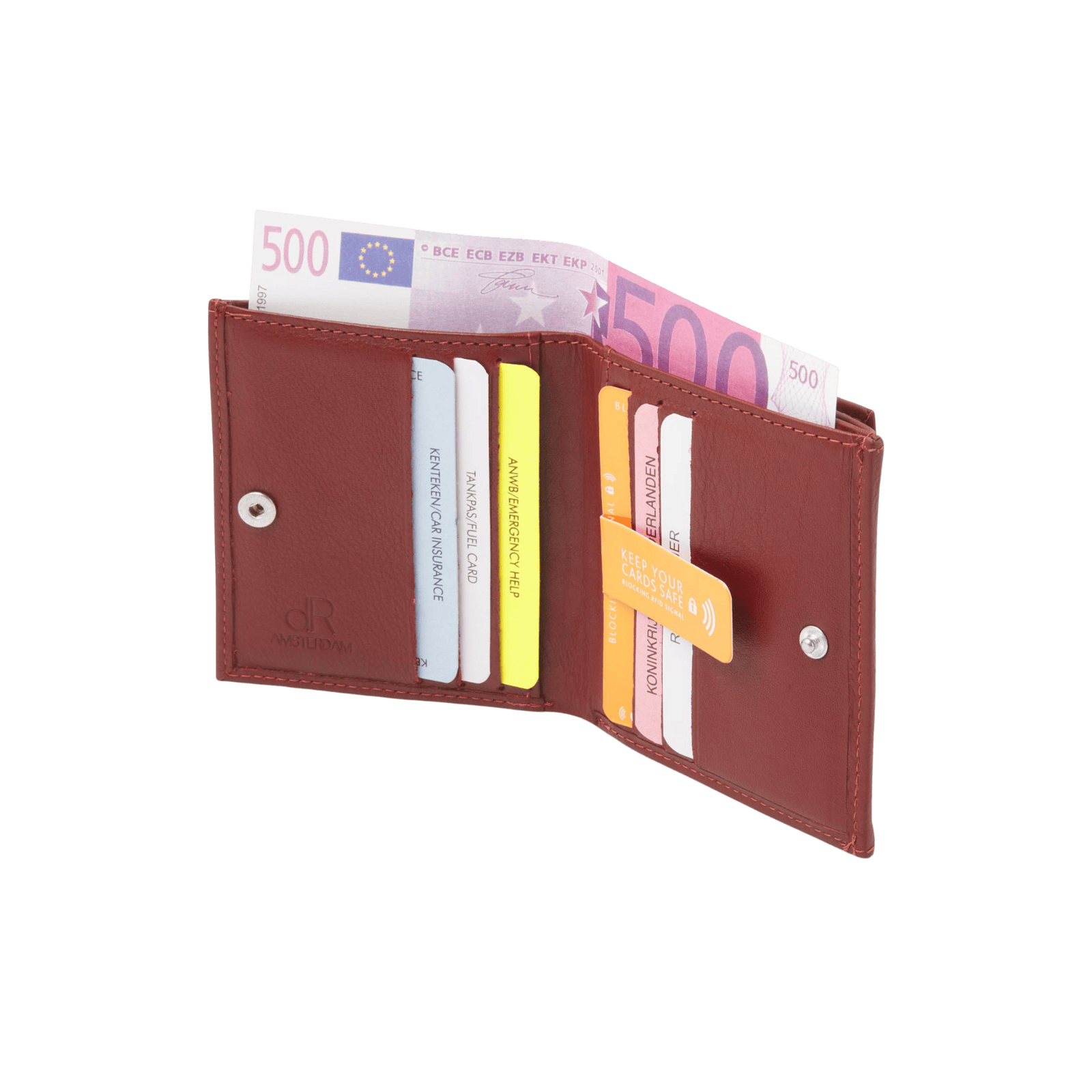 Billfold portemonnee voor heren, met RFID-bescherming en drukknop