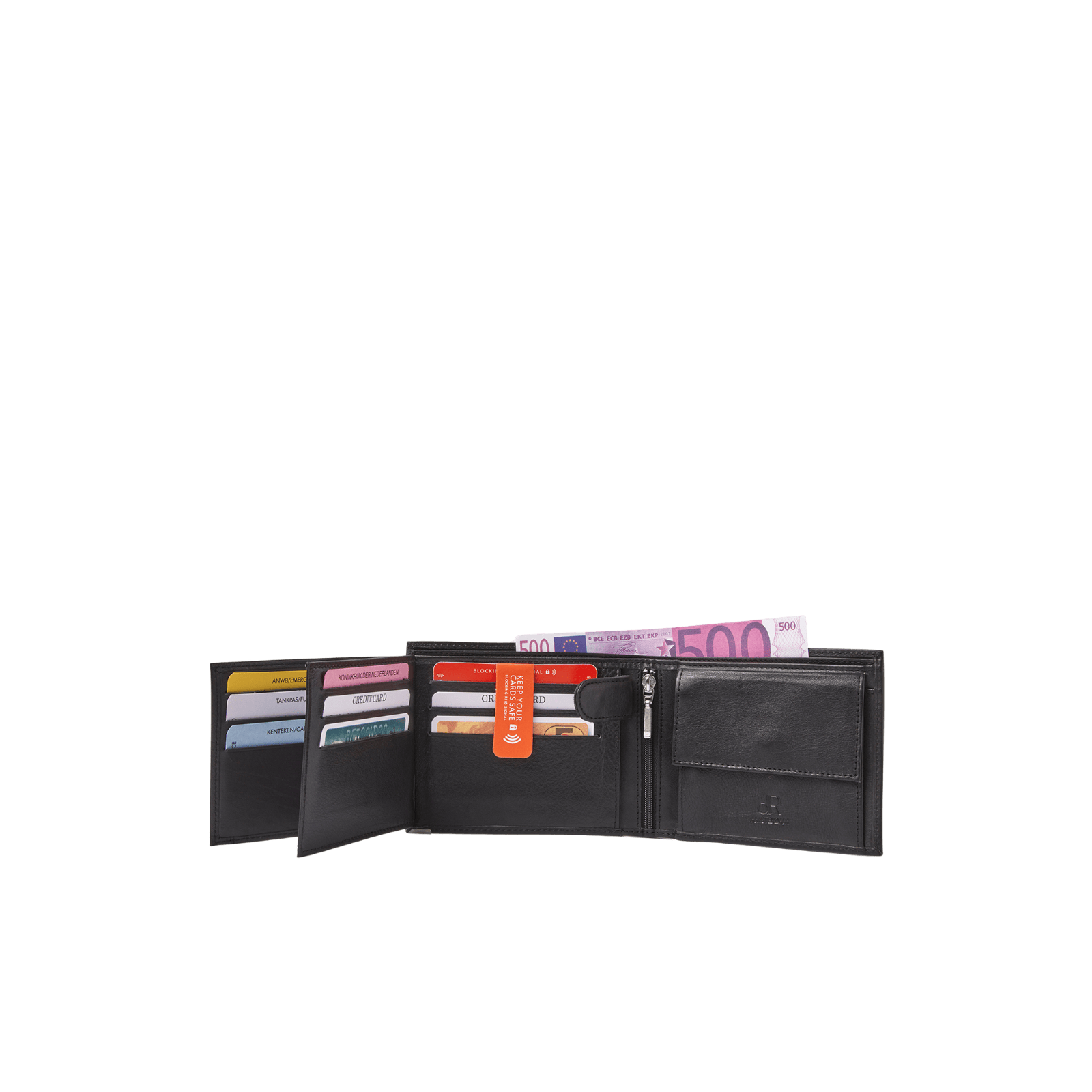 Billfold portemonnee heren met ruimte voor 10 passen en RFID bescherming