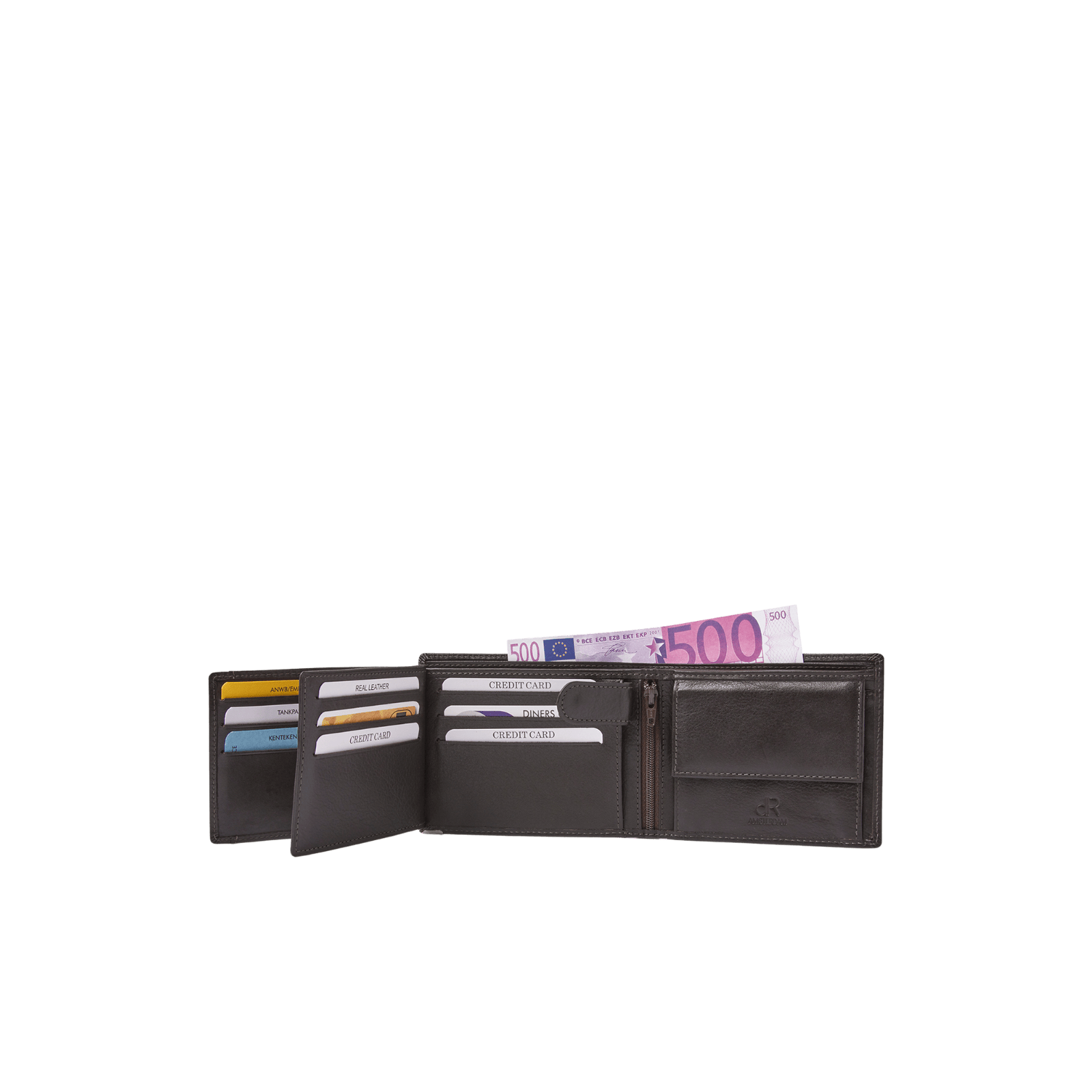 Billfold portemonnee heren met ruimte voor 10 passen en RFID bescherming