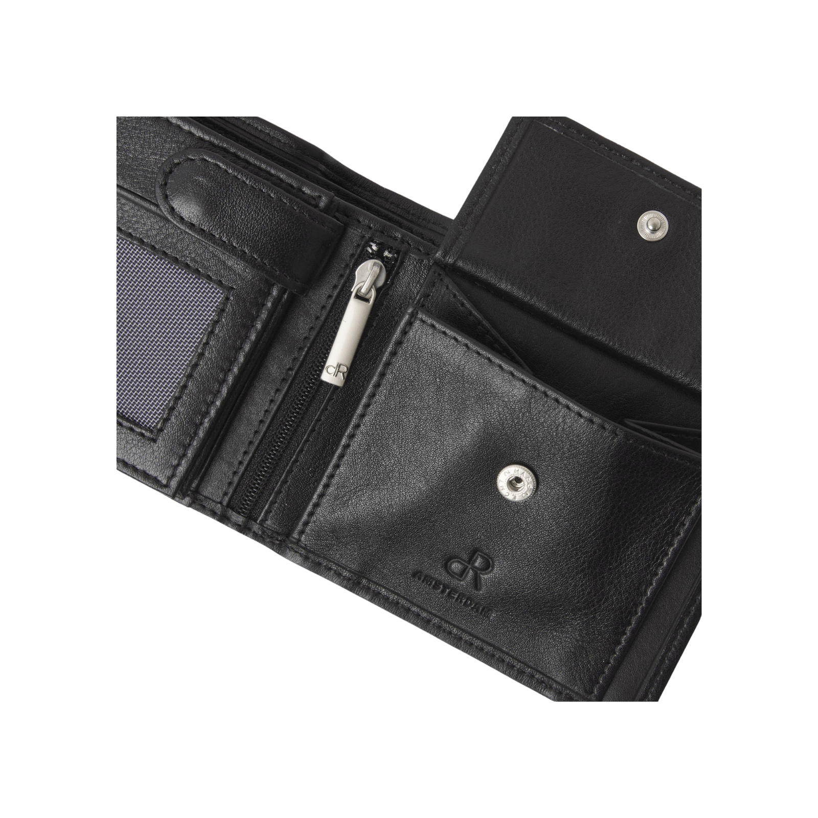 Portemonnee voor heren, billfold met RFID, 5 vakken en rits