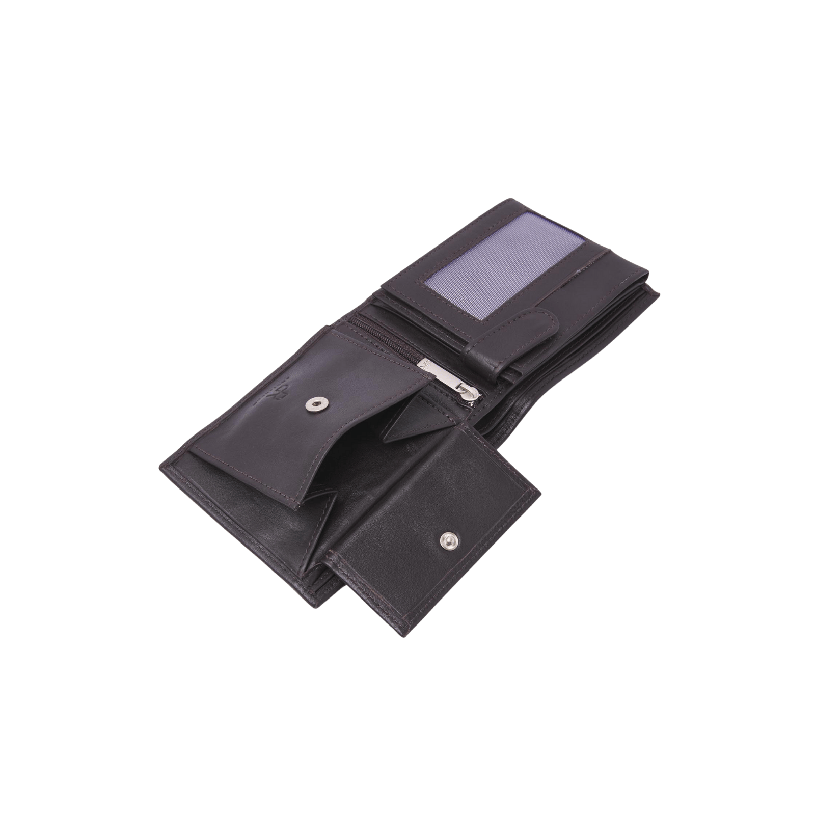 Portemonnee voor heren, billfold met RFID, 5 vakken en rits