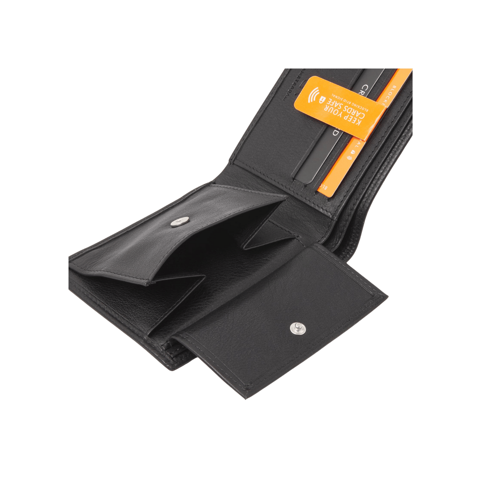 Compacte leren portemonnee voor mannen, met RFID-bescherming