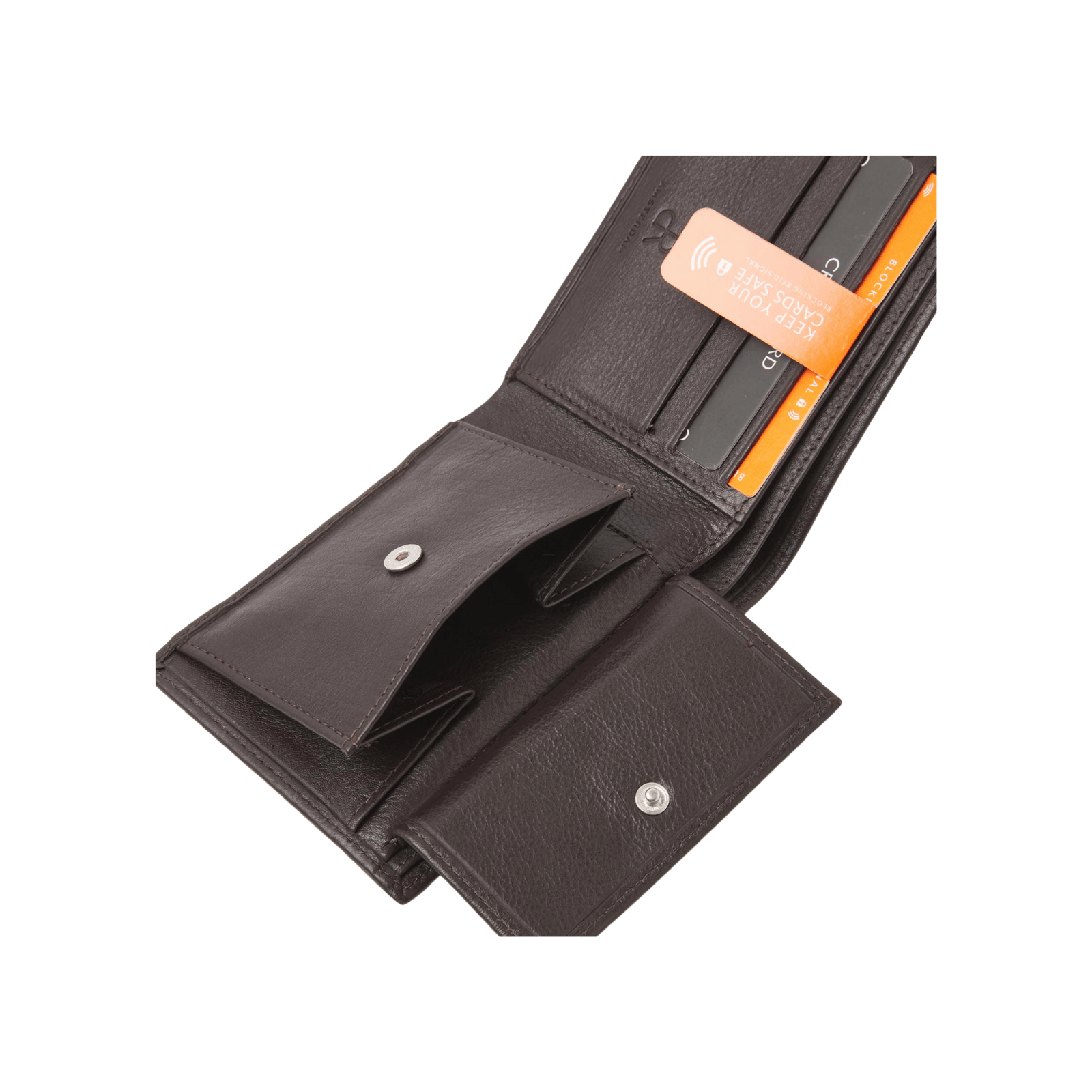 Compacte leren portemonnee voor mannen, met RFID-bescherming