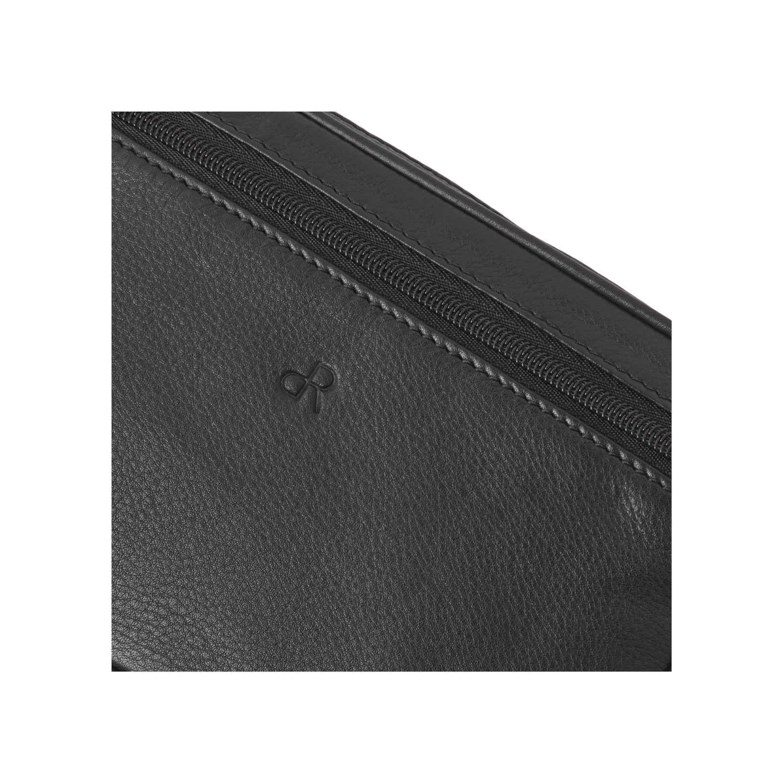Men's handbag, wristlet with zipper and detachable wrist strap.