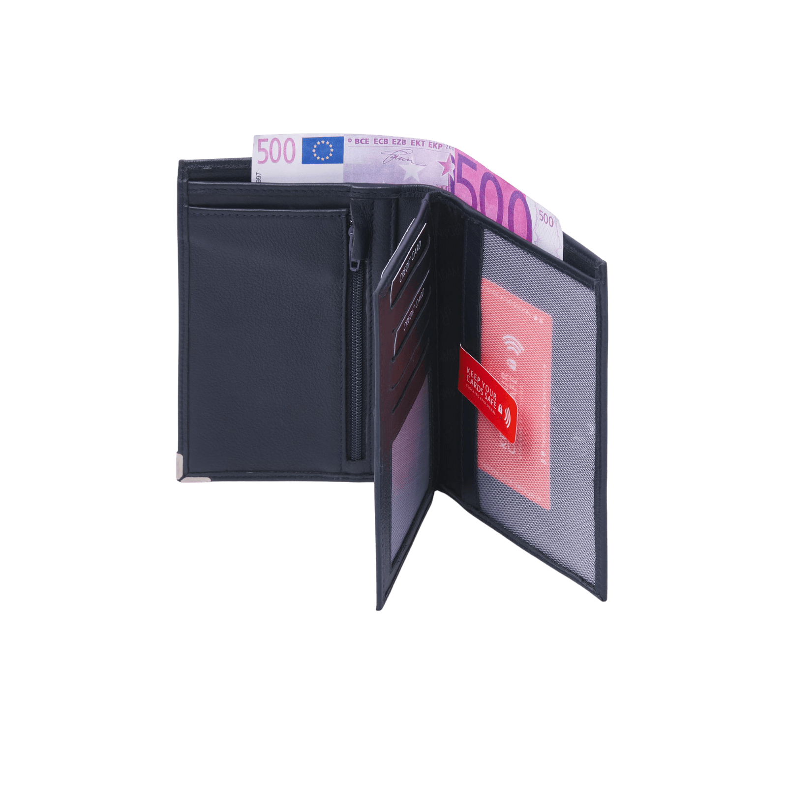 Herrenportemonnaie mit Kartenhaltern und RFID-Schutz