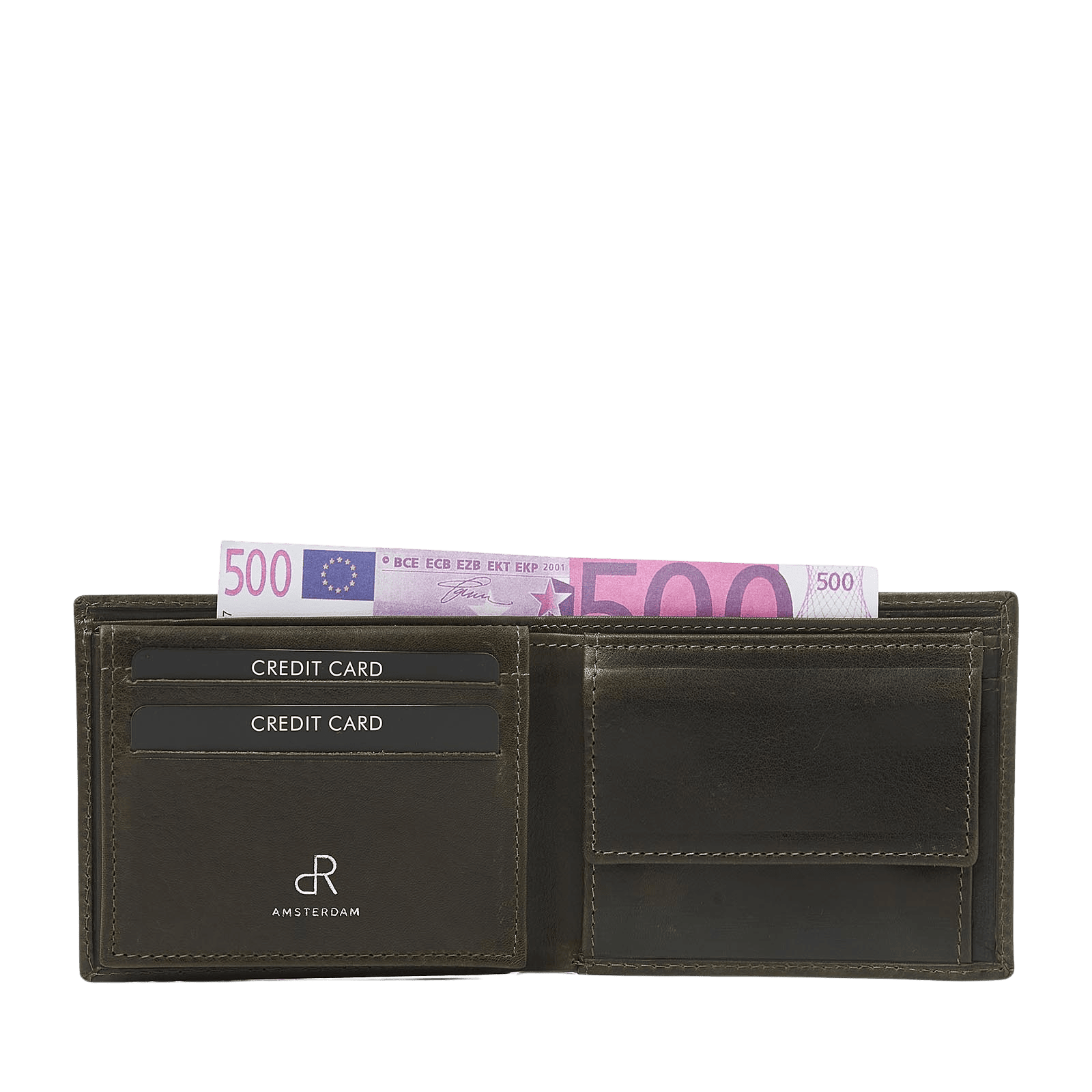Luxe Billfold Herenportemonnee met RFID, 8 Kaartvakken en Muntvak