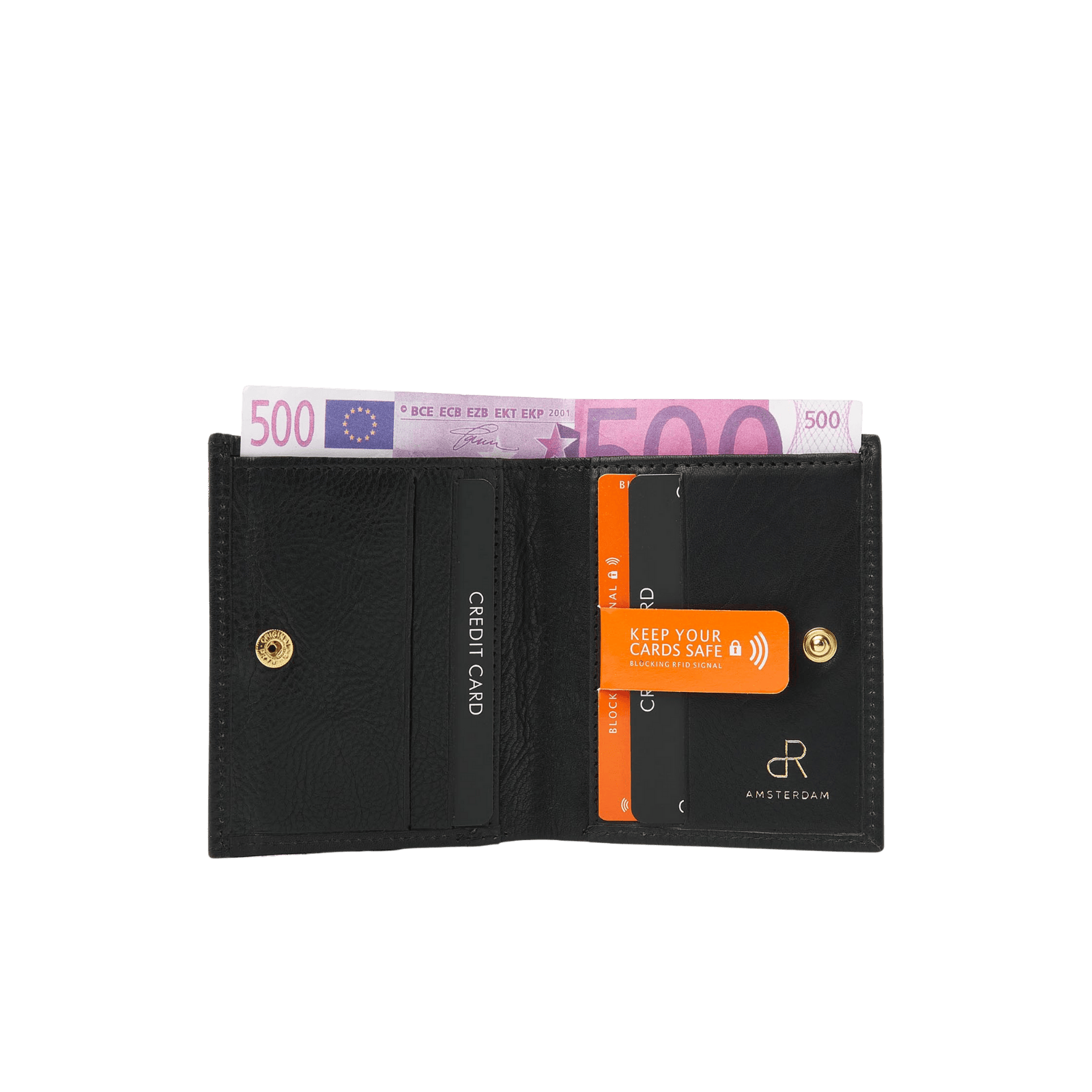Damesportemonnee klein met RFID, overslag voor briefgeld en pasjes