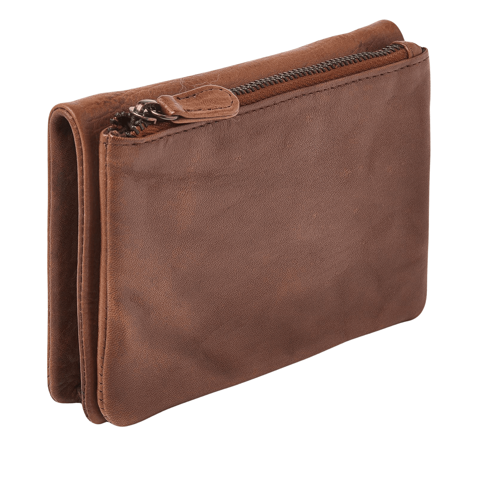 Damesportemonnee met RFID, leren wallet en veel pasjesvakjes