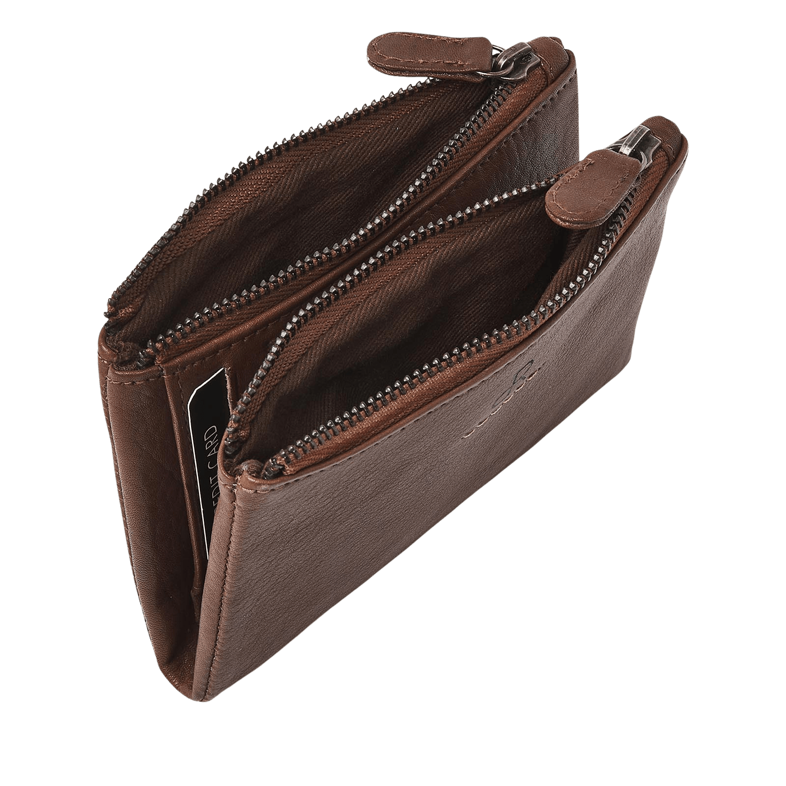 Damesportemonnee met ritsvakken, drukknop en multifunctioneel ontwerp