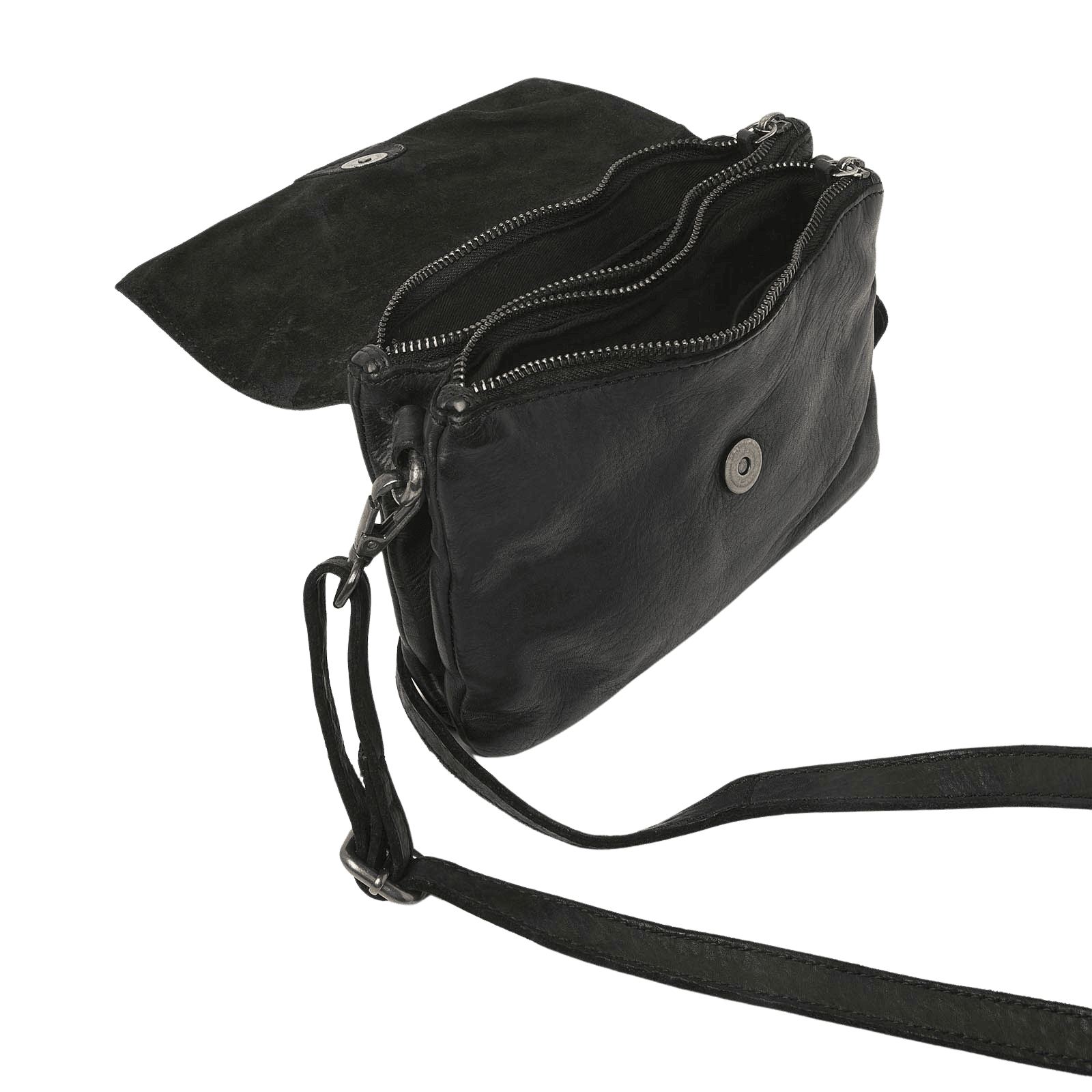 Leren schoudertas voor dames, crossbody tas en handtas, compact