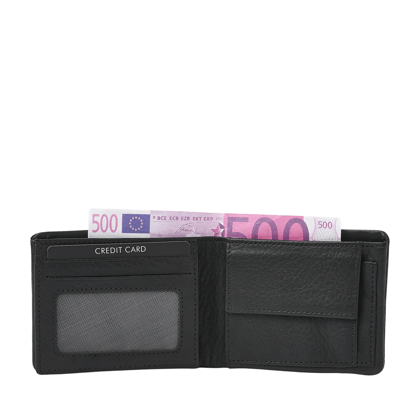 Leren Portemonnee voor Heren met Muntgeldvak, RFID en 6 Pasjesvakken