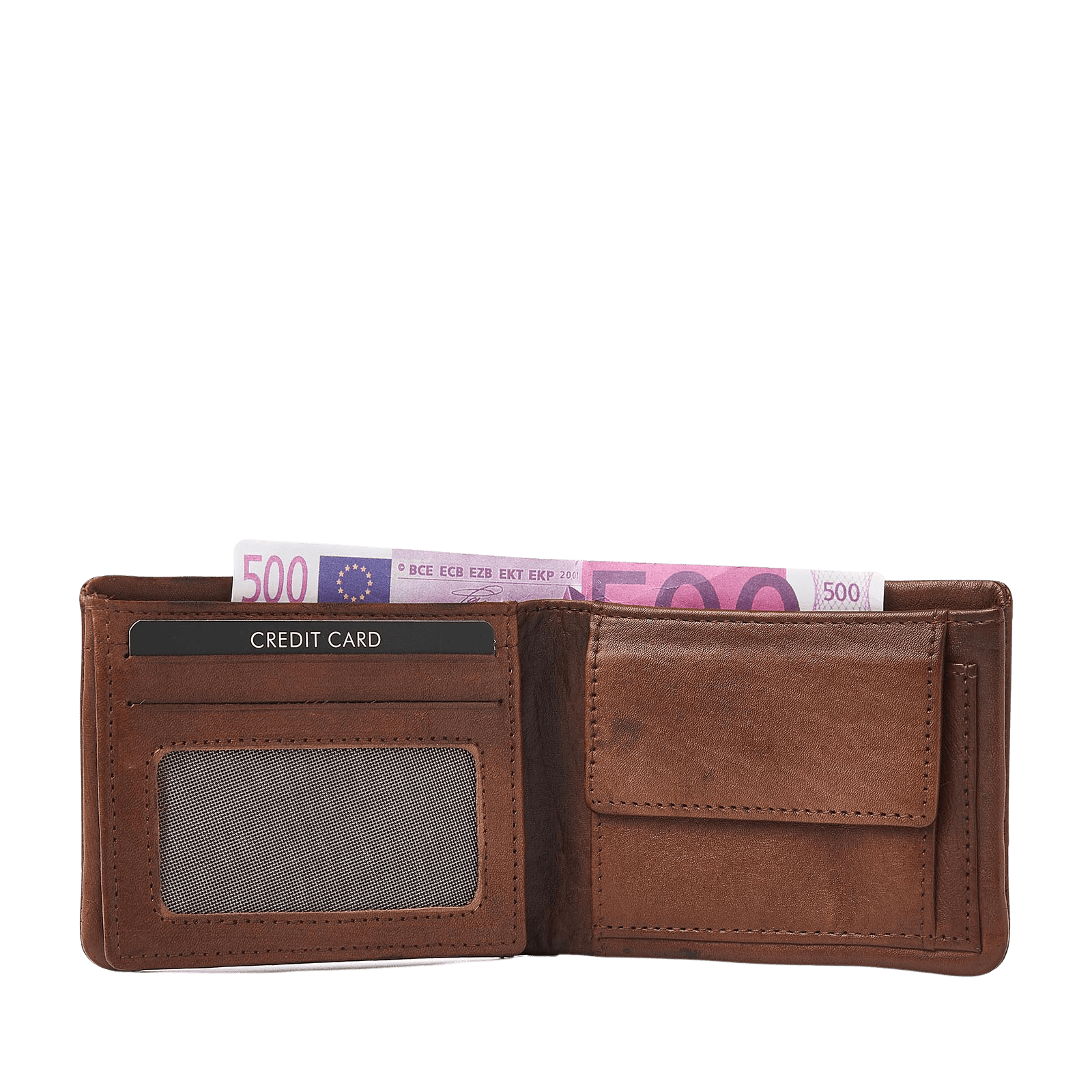 Leren Portemonnee voor Heren met Muntgeldvak, RFID en 6 Pasjesvakken