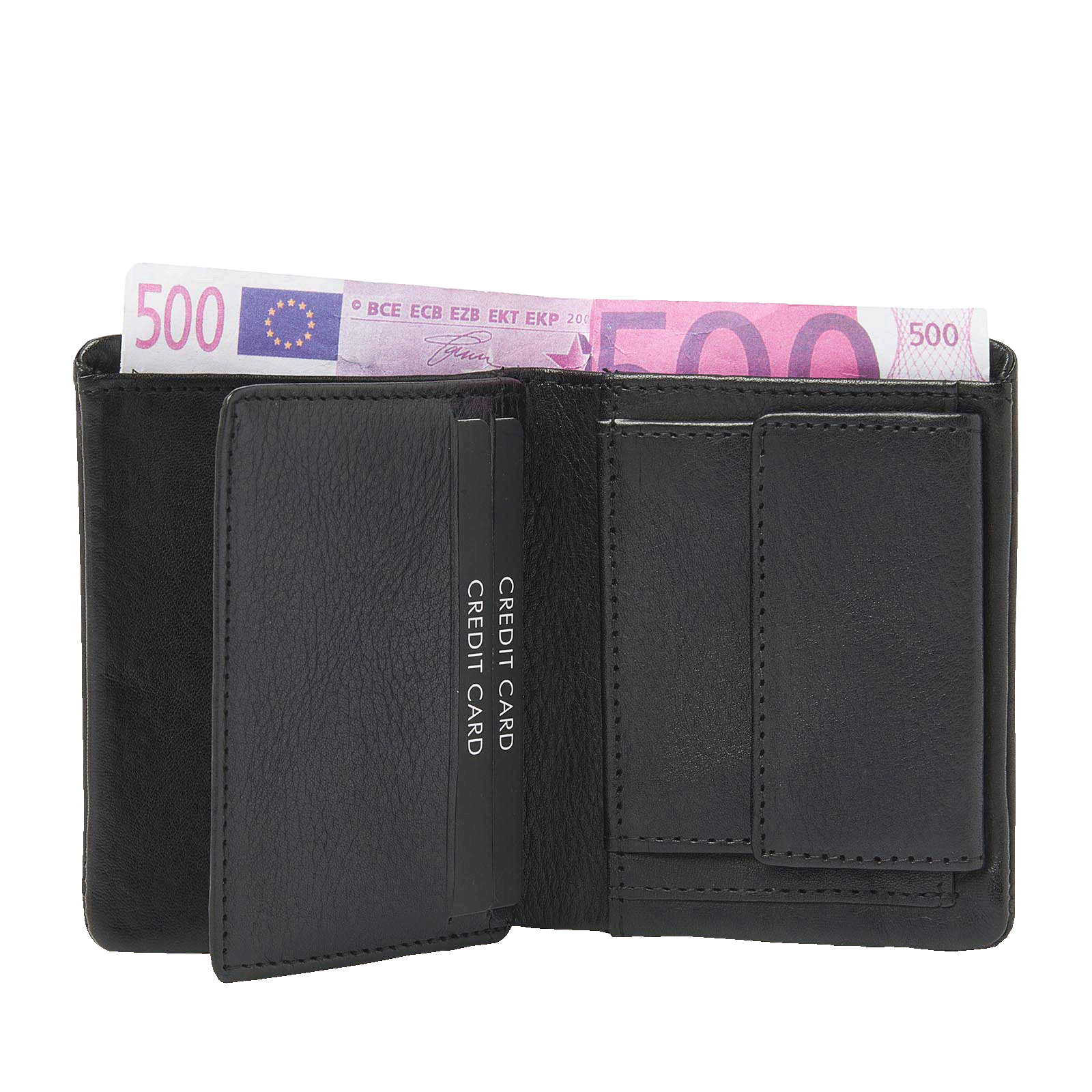 Portemonnee voor heren, billfold met RFID, muntgeld- en pasjesvakken
