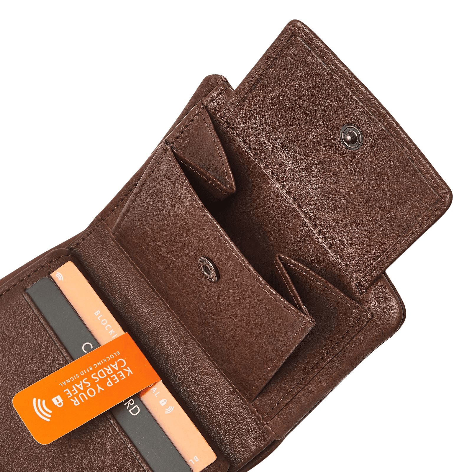 Portemonnee voor heren, billfold met RFID, muntgeld- en pasjesvakken