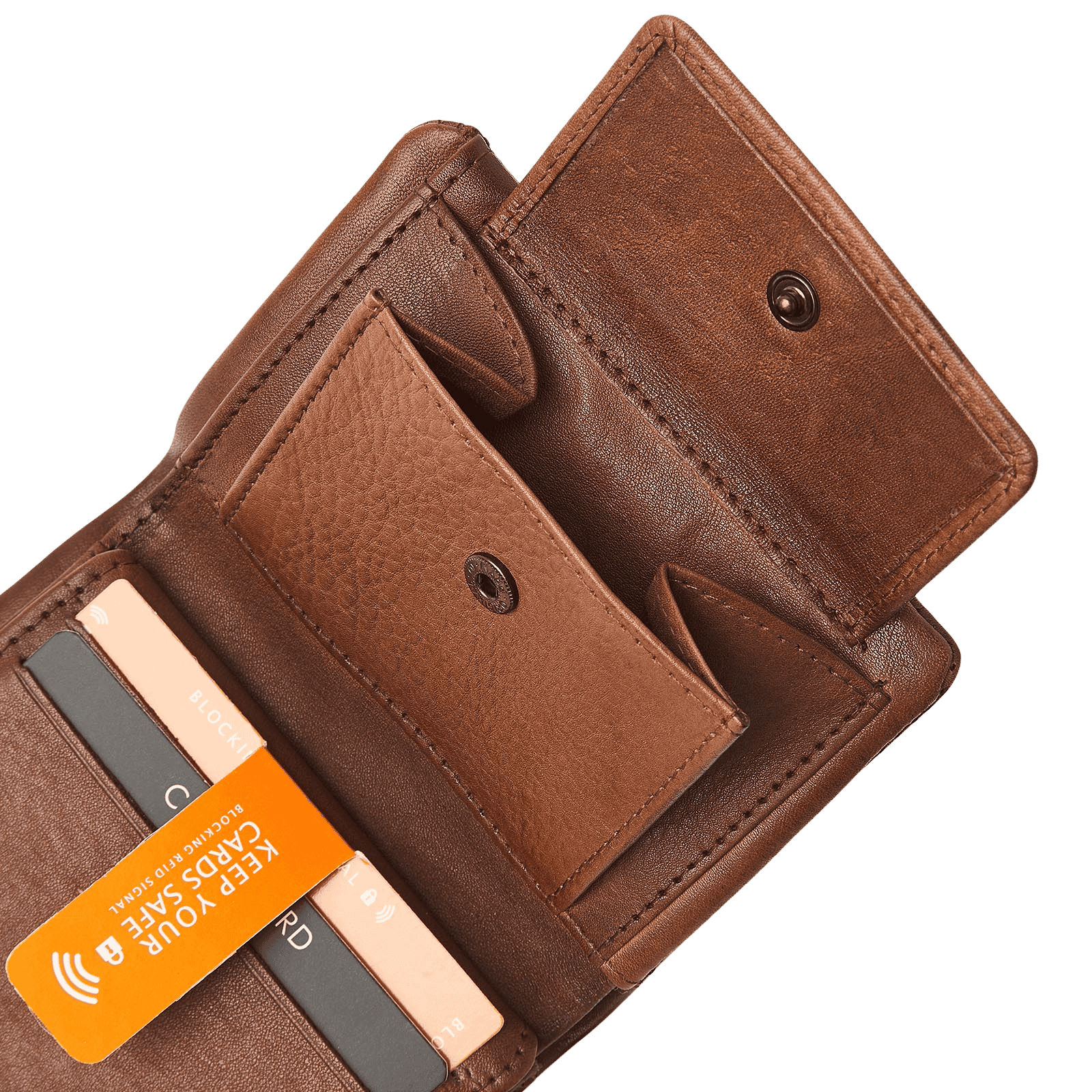 Portemonnee voor heren, billfold met RFID, muntgeld- en pasjesvakken