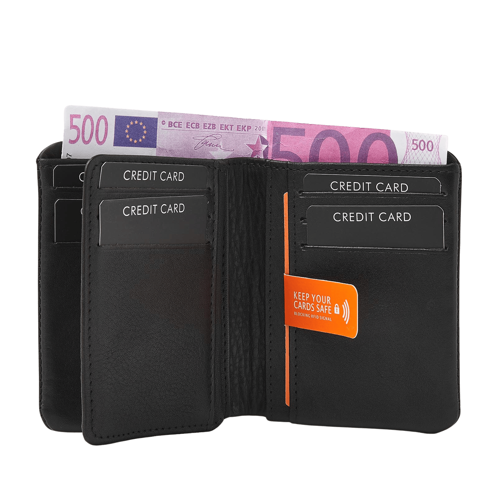 Leren Creditcard Etui voor pasjes, briefgeld en RFID-bescherming