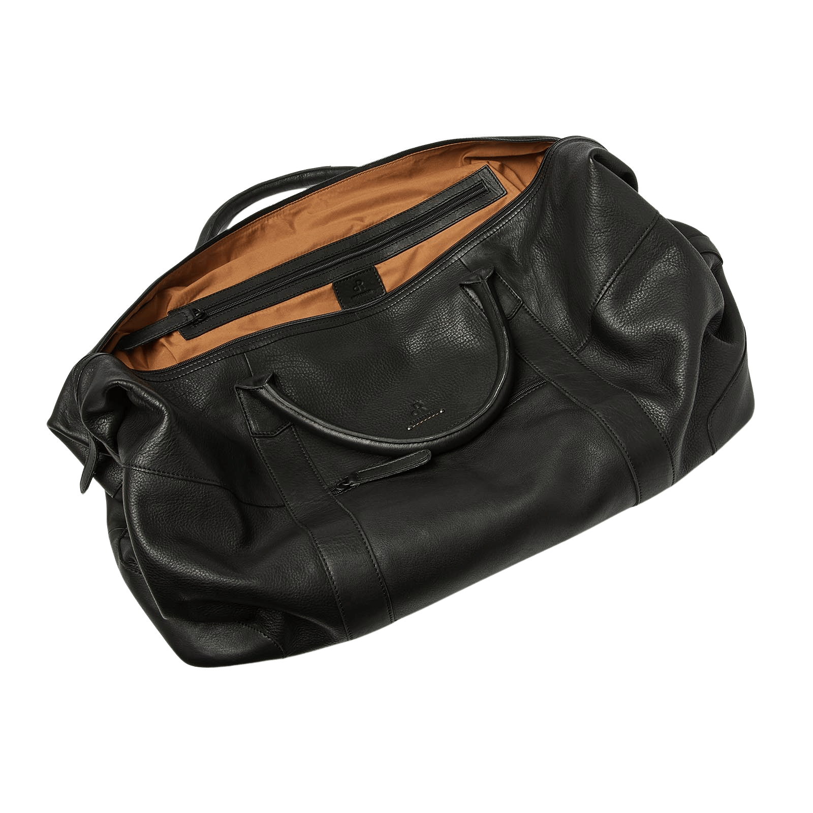 Leren weekendtas voor heren, dames, met rits en schouderriem