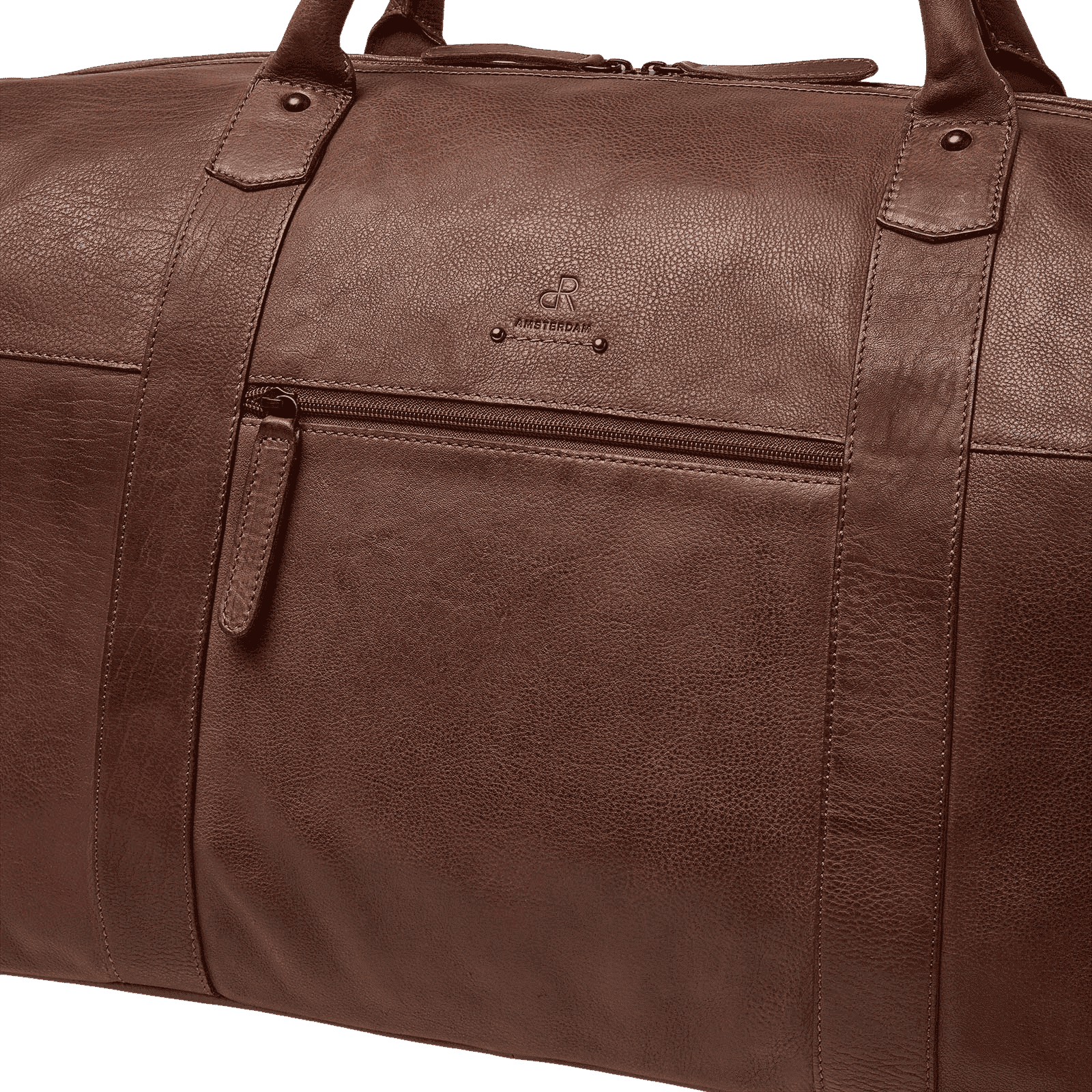 Leren weekendtas voor heren, dames, met rits en schouderriem