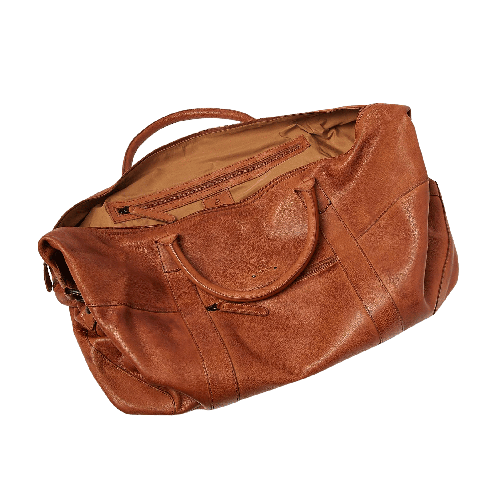 Leren weekendtas voor heren, dames, met rits en schouderriem