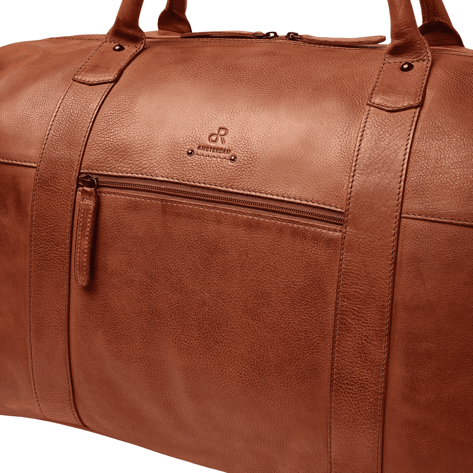 Leren weekendtas voor heren, dames, met rits en schouderriem