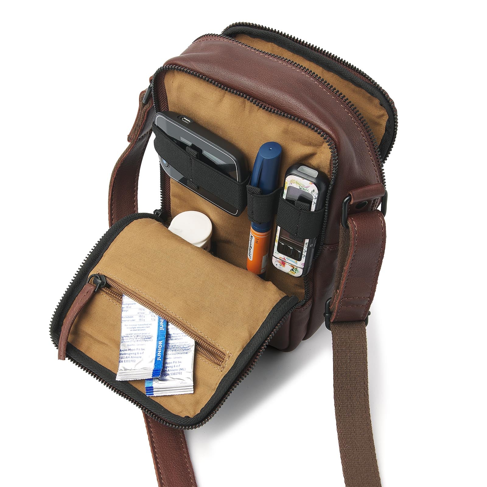 Diabetes schoudertas Bart compacte organizer