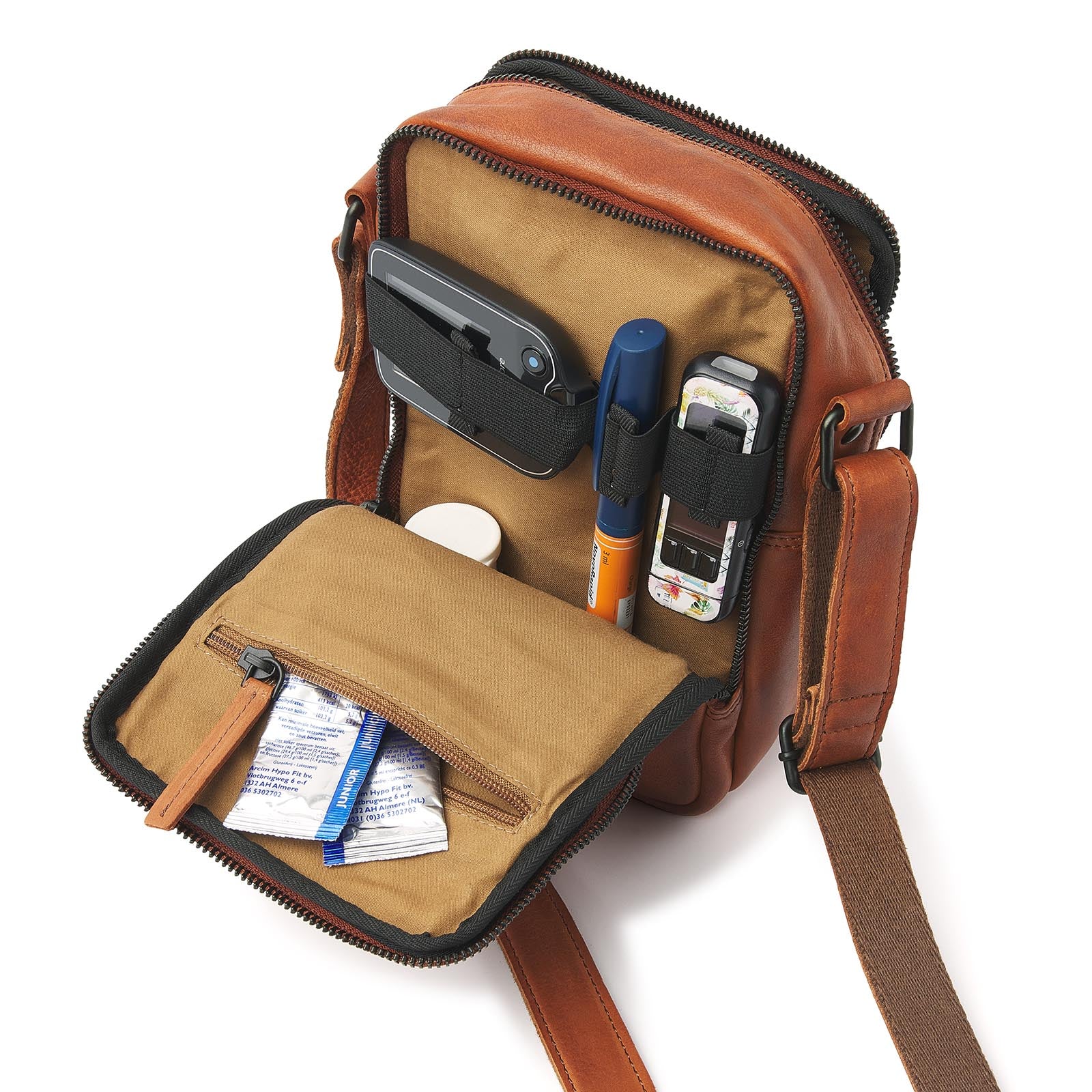 Diabetes schoudertas Bart compacte organizer