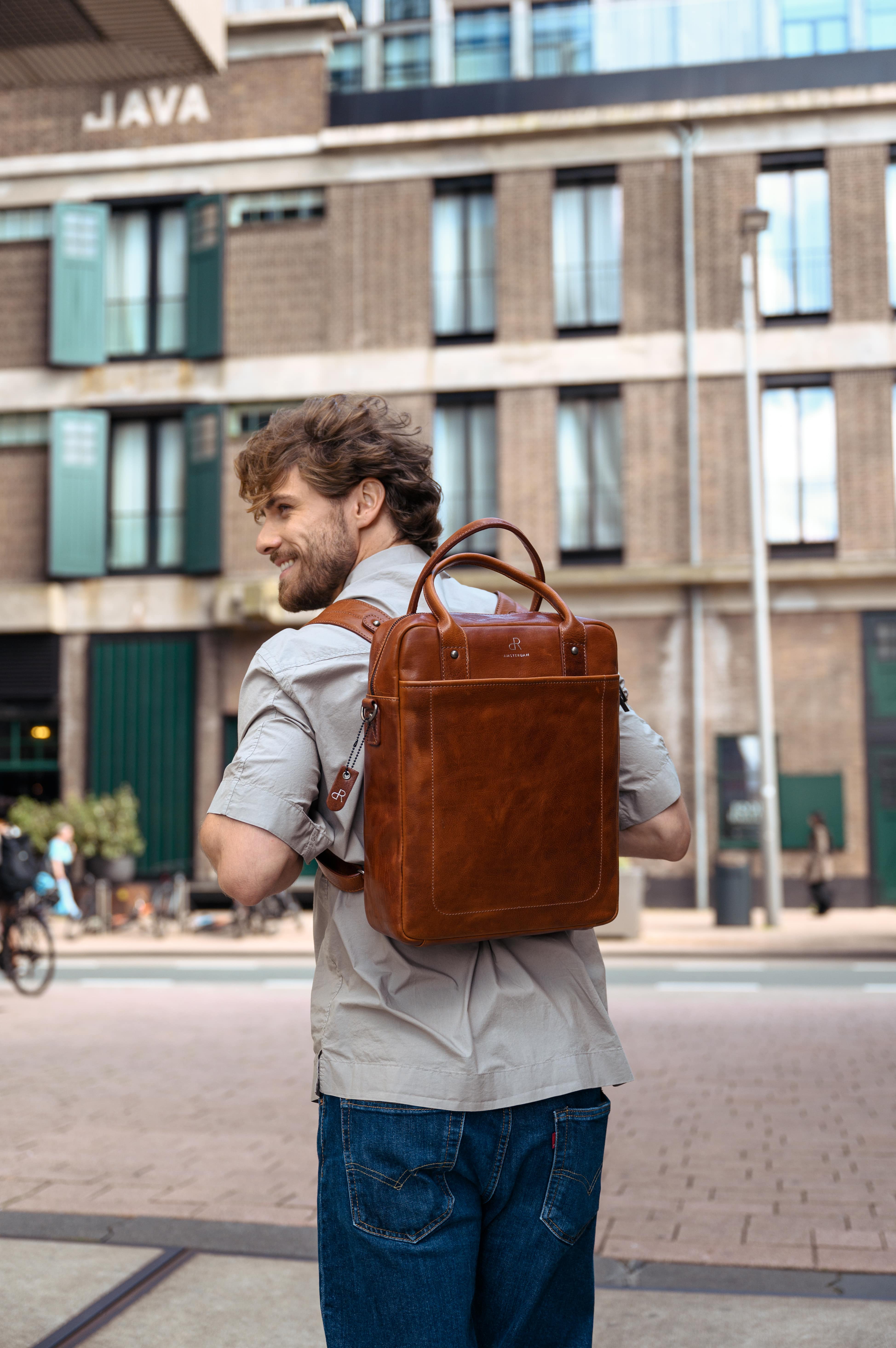 Rugzak voor werken, laptop en dagelijks gebruik met ritsvakken